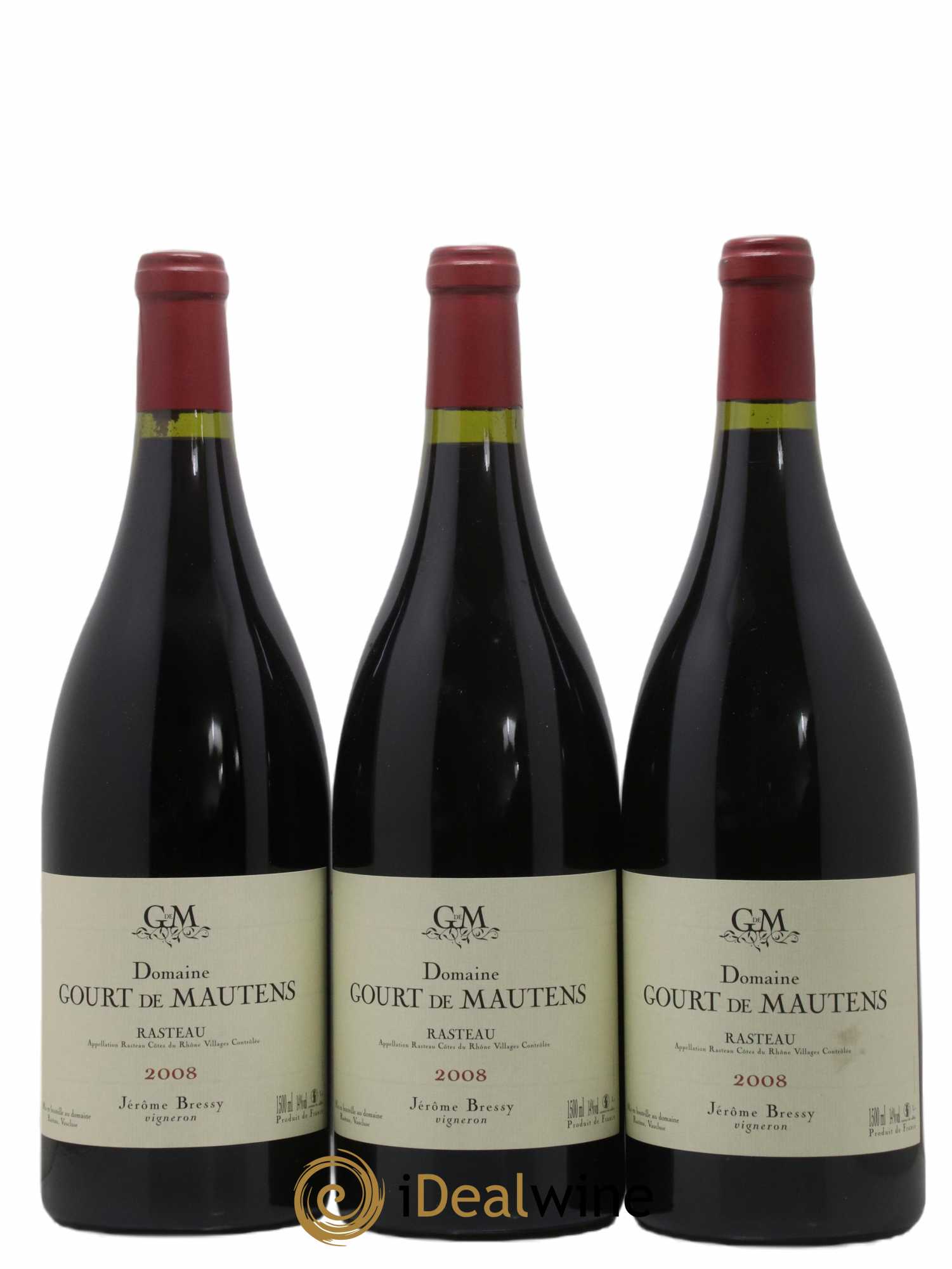 Rasteau Domaine Gourt de Mautens - Jérôme Bressy 2008 - Lot de 3 magnums - 0