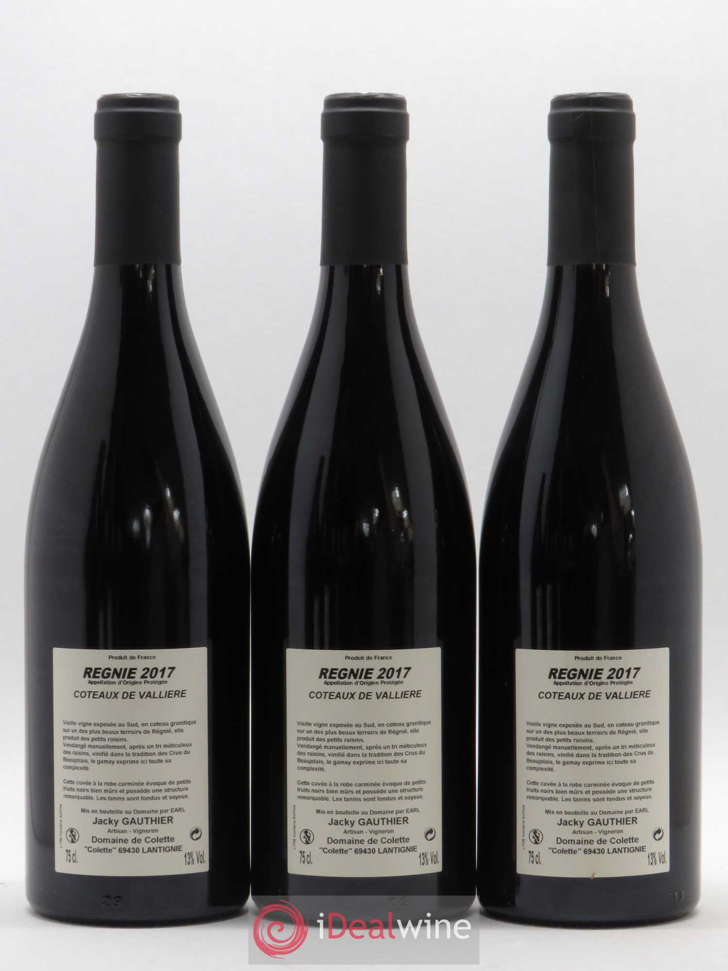 Régnié Coteaux de Vallière Domaine de Colette 2017 - Posten von 6 Flaschen - 4