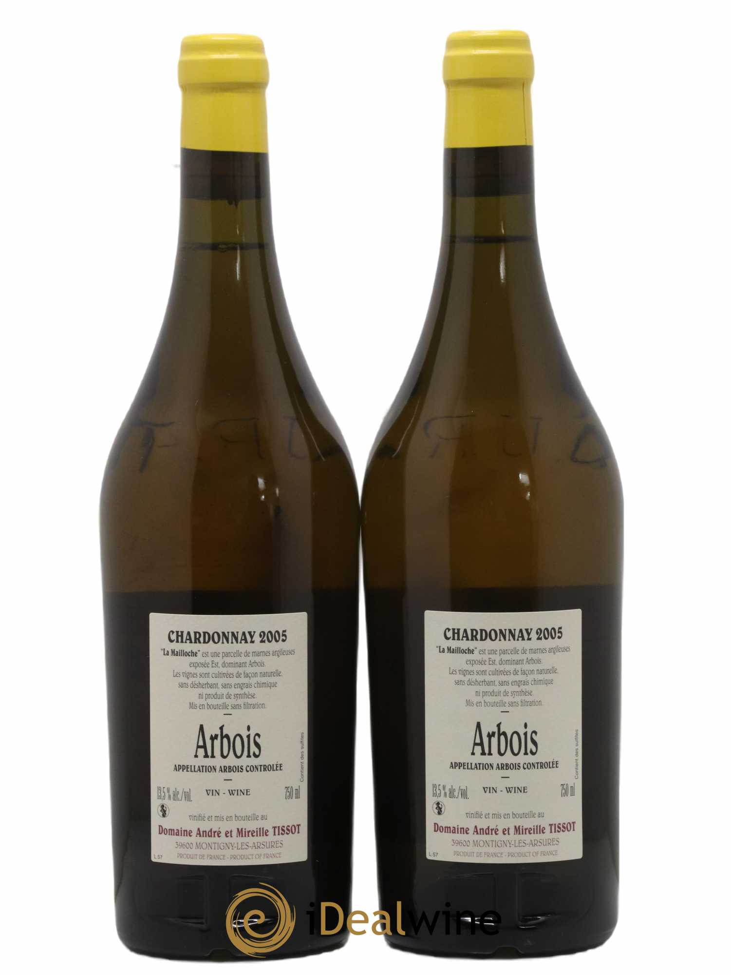 Arbois La Mailloche Bénédicte et Stéphane Tissot 2005 - Lot de 2 bouteilles - 1
