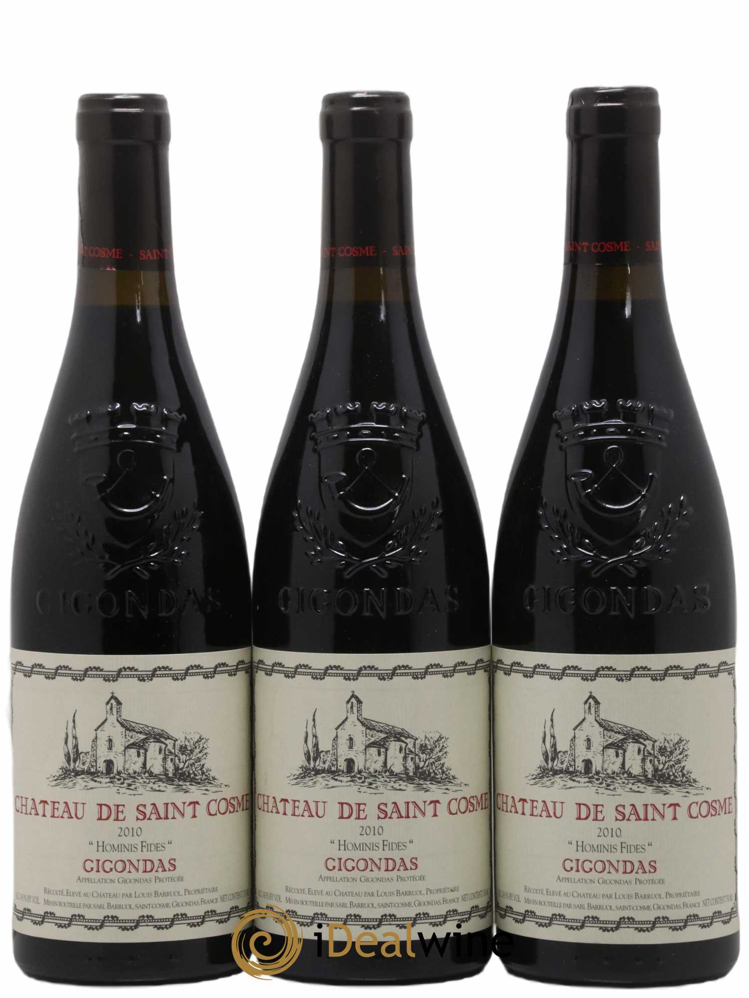 Gigondas Hominis Fides Saint Cosme 2010 - Lot de 3 bouteilles - 0