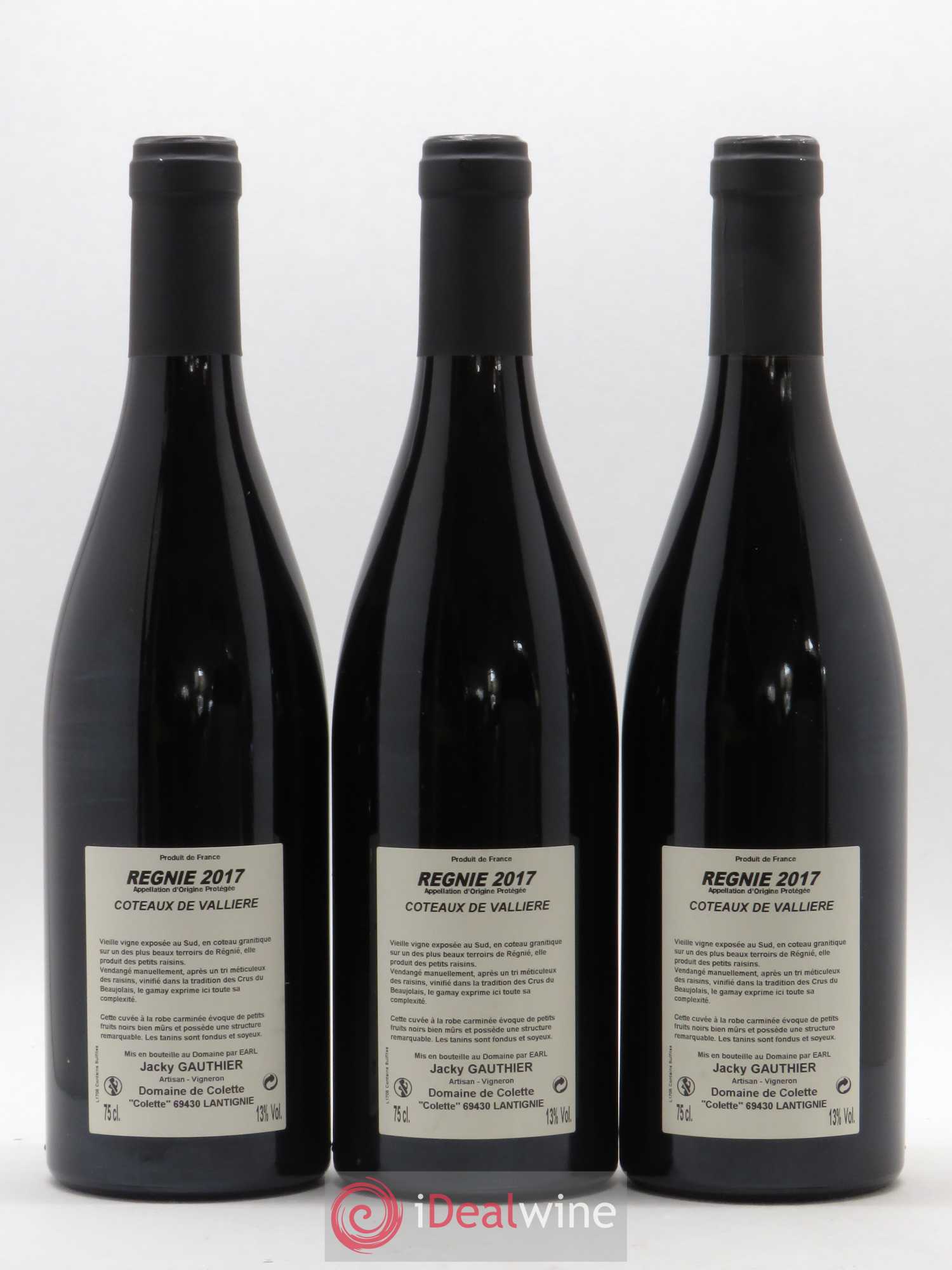 Régnié Coteaux de Vallière Domaine de Colette 2017 - Lot de 6 bouteilles - 4