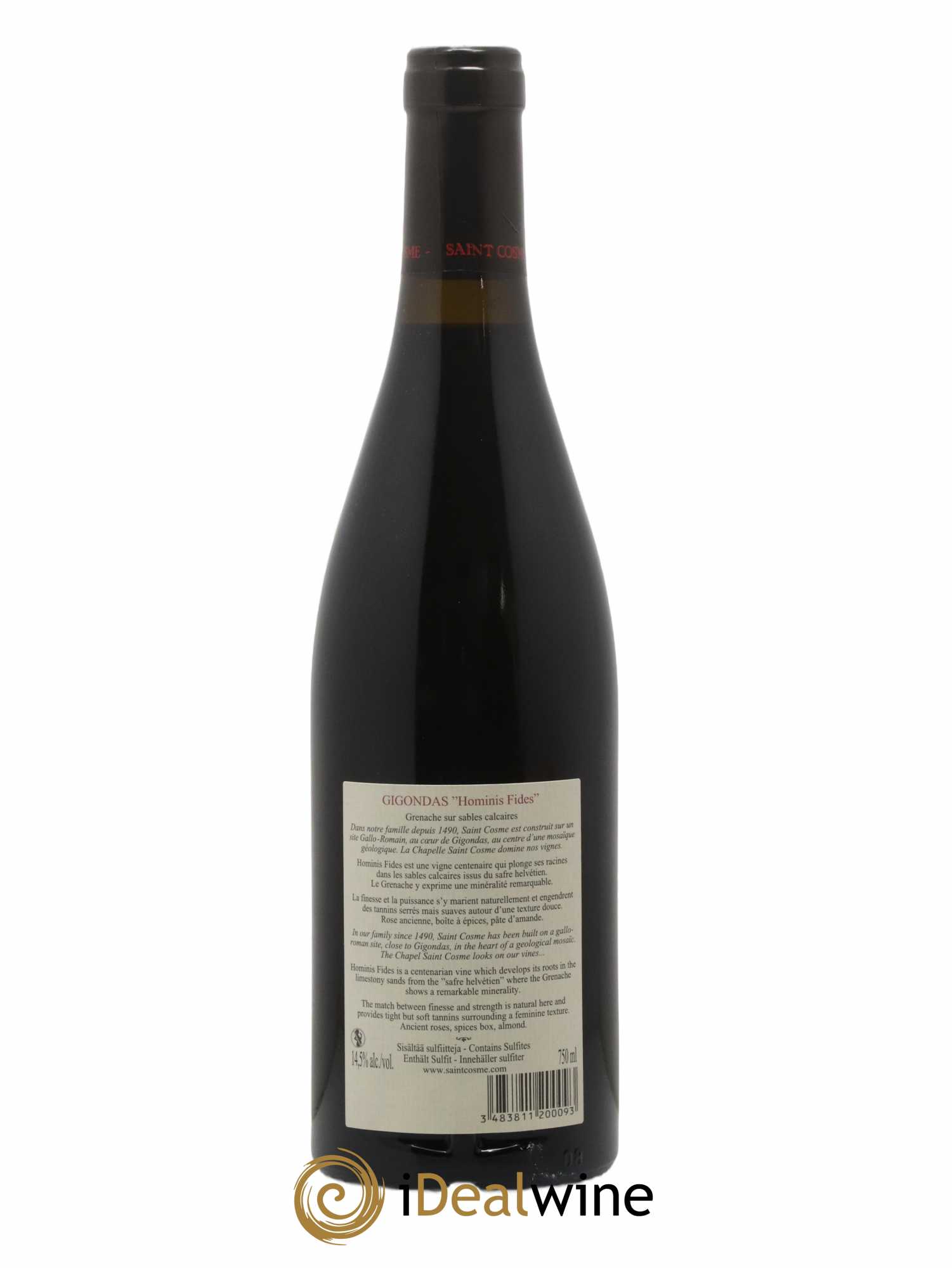 Gigondas Hominis Fides Saint Cosme 2010 - Lot de 1 bouteille - 1