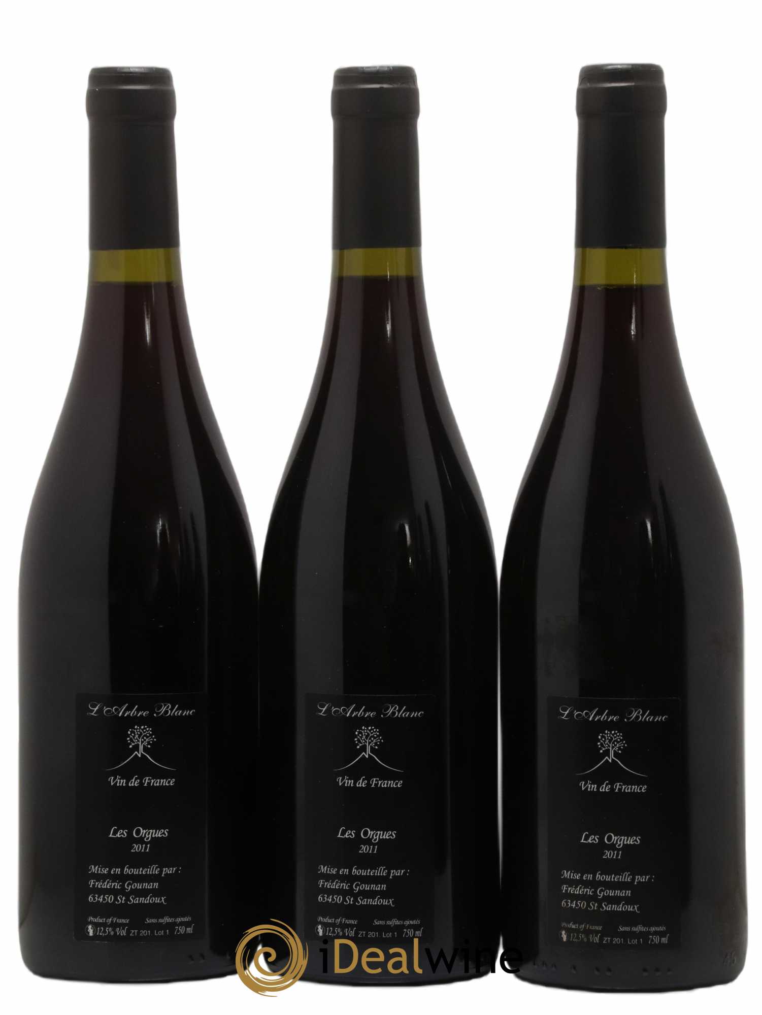 Vin de France Les Orgues Vignoble de l'Arbre Blanc 2011 - Lot de 3 bouteilles - 1