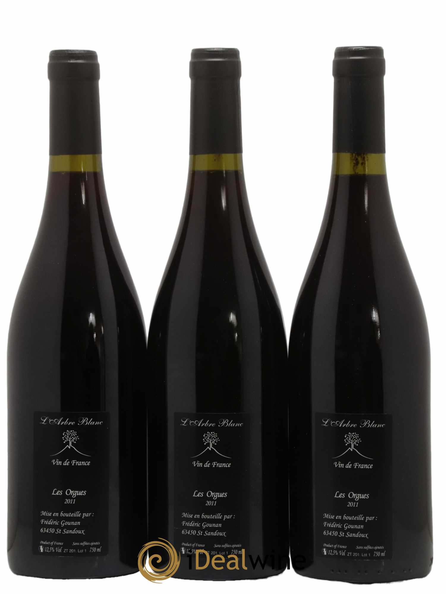 Vin de France Les Orgues Vignoble de l'Arbre Blanc 2011 - Lot de 3 bouteilles - 1