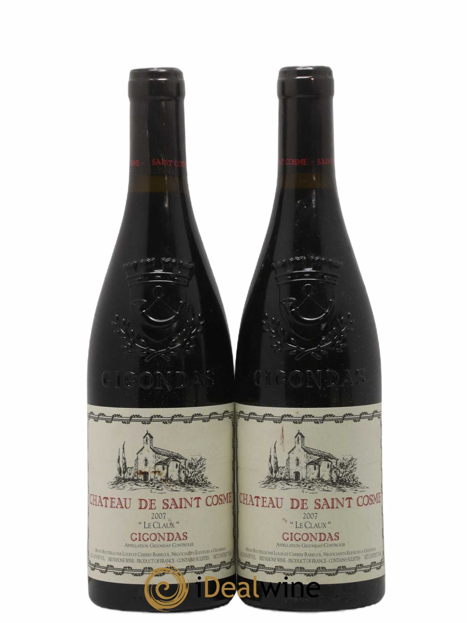 Gigondas Le Claux Saint Cosme 2007 - Lot de 2 bouteilles - 0