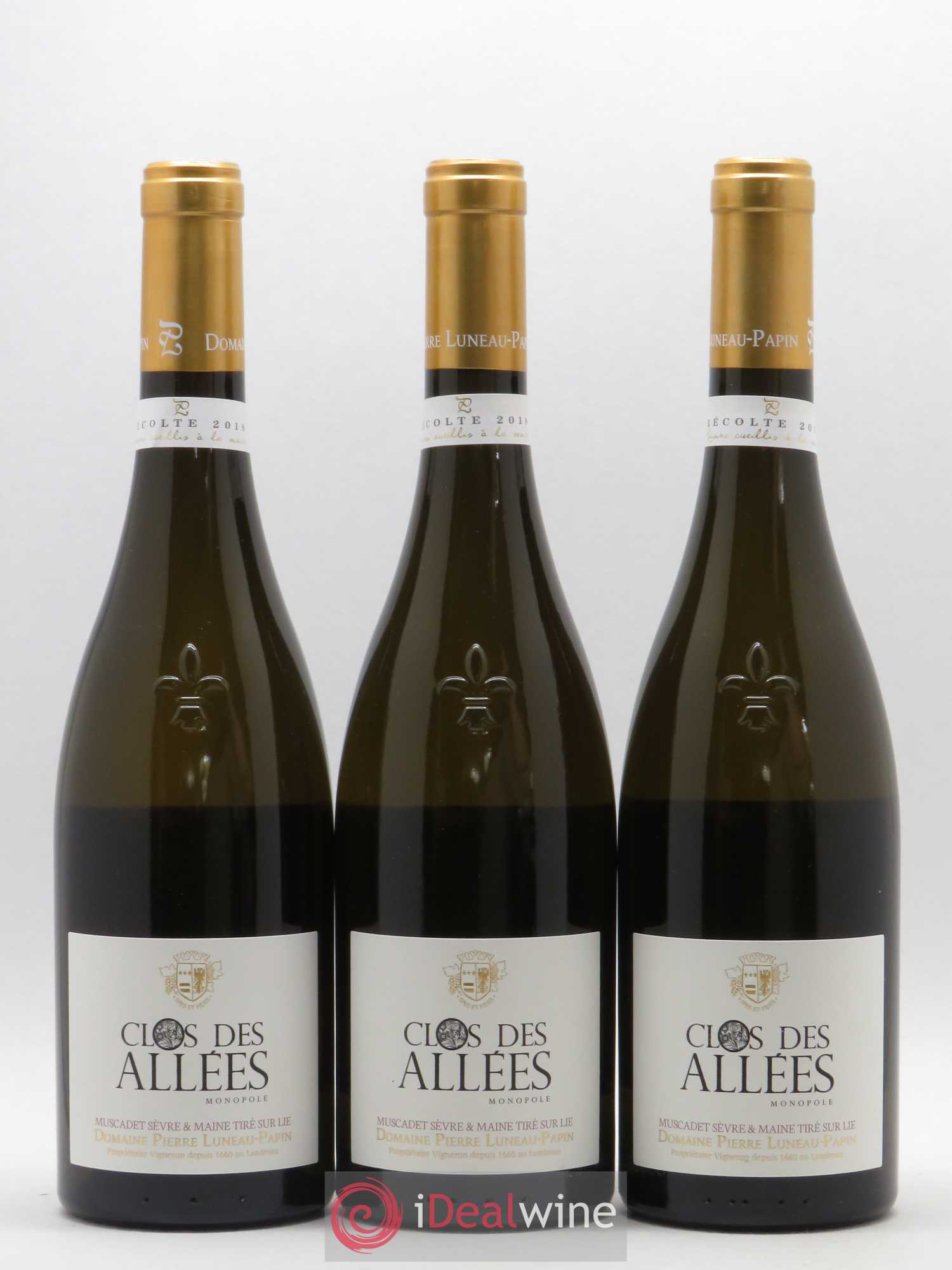 Muscadet-Sèvre-et-Maine sur lie Clos des Allées Luneau-Papin 2018 - Lot de 6 bouteilles - 1