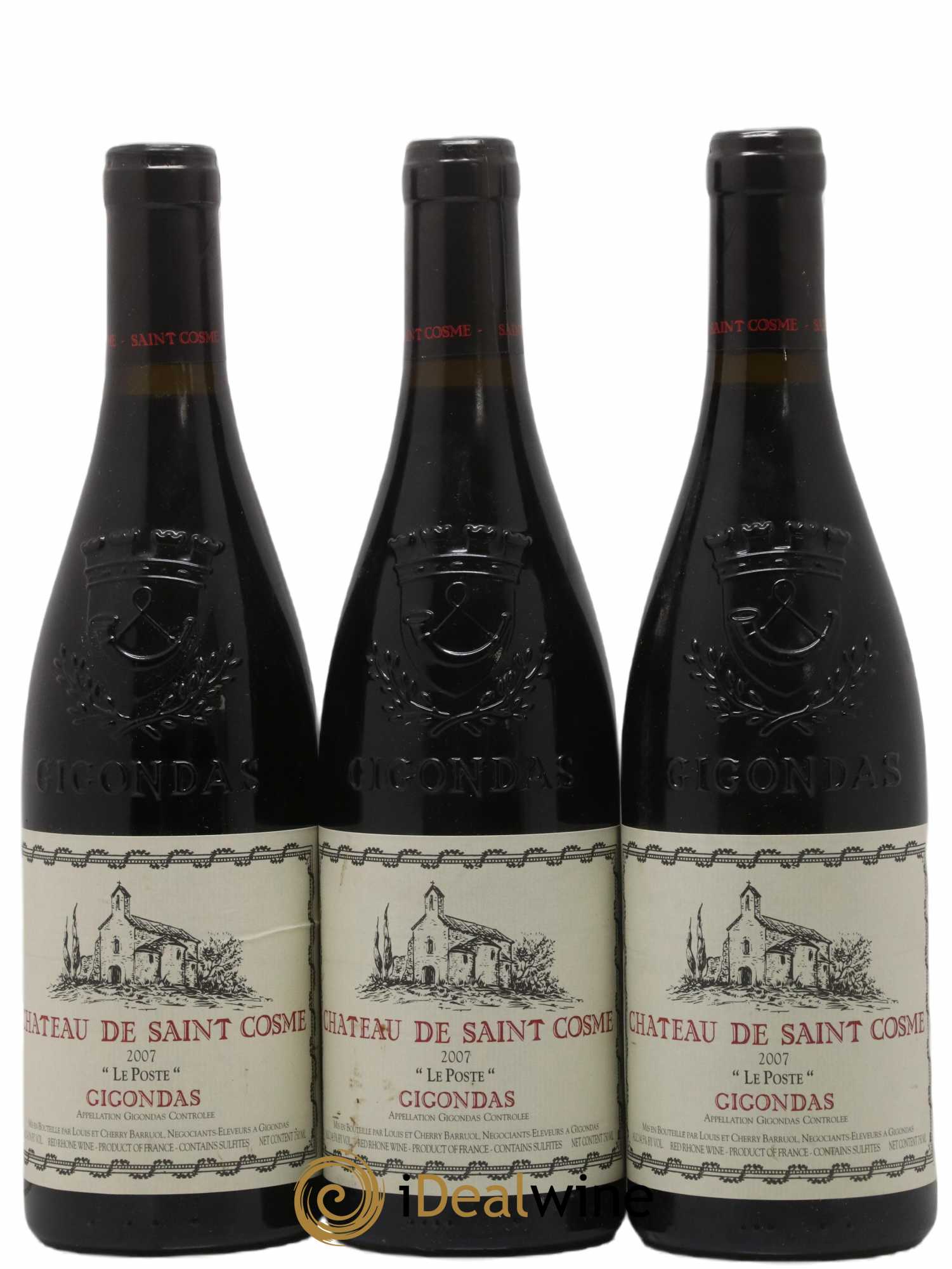 Gigondas Le Poste Saint Cosme 2007 - Lot de 3 bouteilles - 0