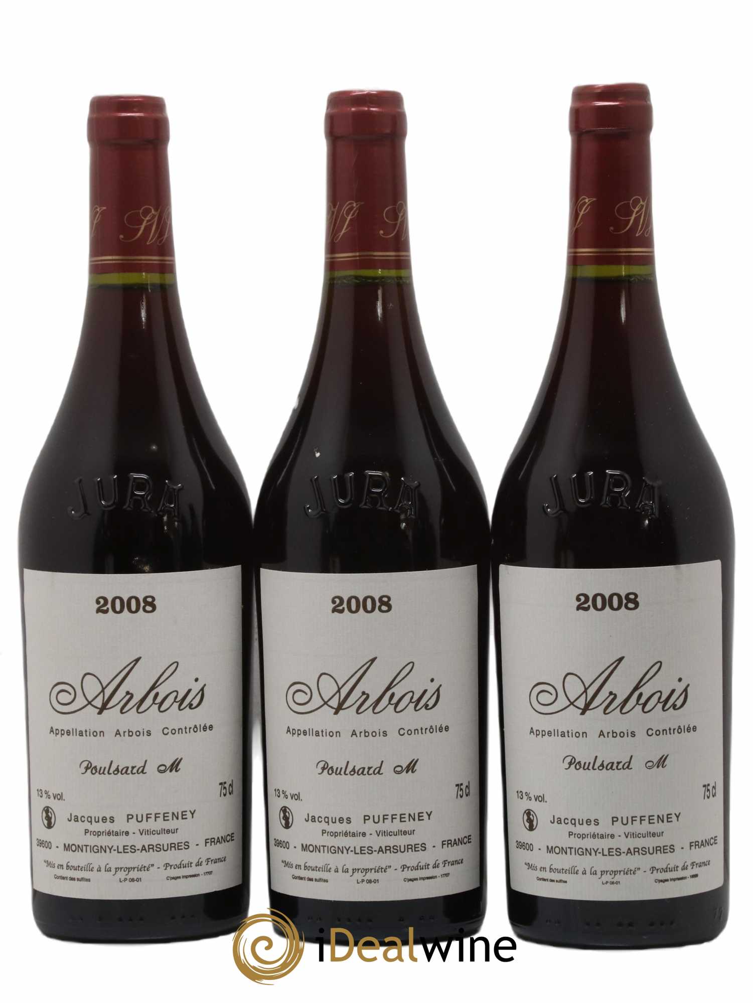 Arbois Poulsard M Jacques Puffeney 2008 - Lot de 3 bouteilles - 0