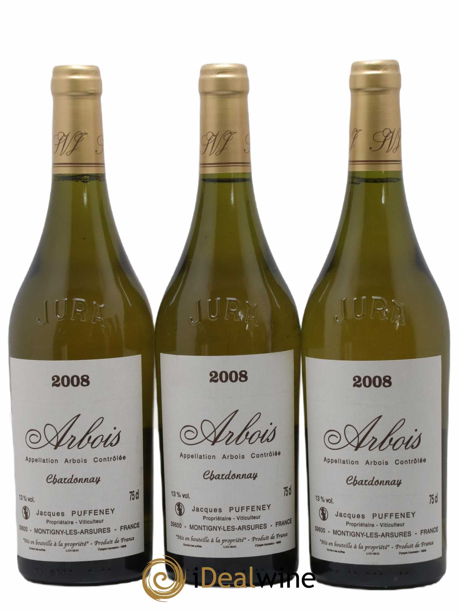 Arbois Chardonnay Jacques Puffeney 2008 - Lot de 3 bouteilles - 0