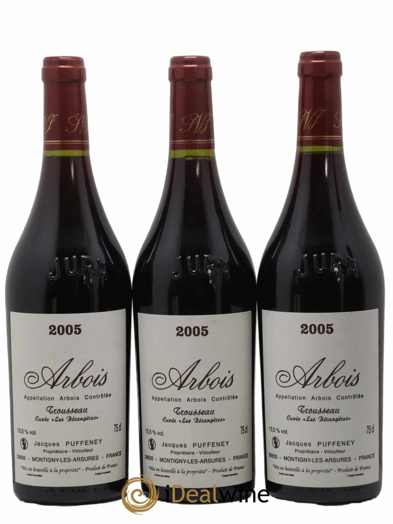 Arbois Trousseau Cuvée Les Bérangères Jacques Puffeney 2005 - Lot de 3 bouteilles - 0