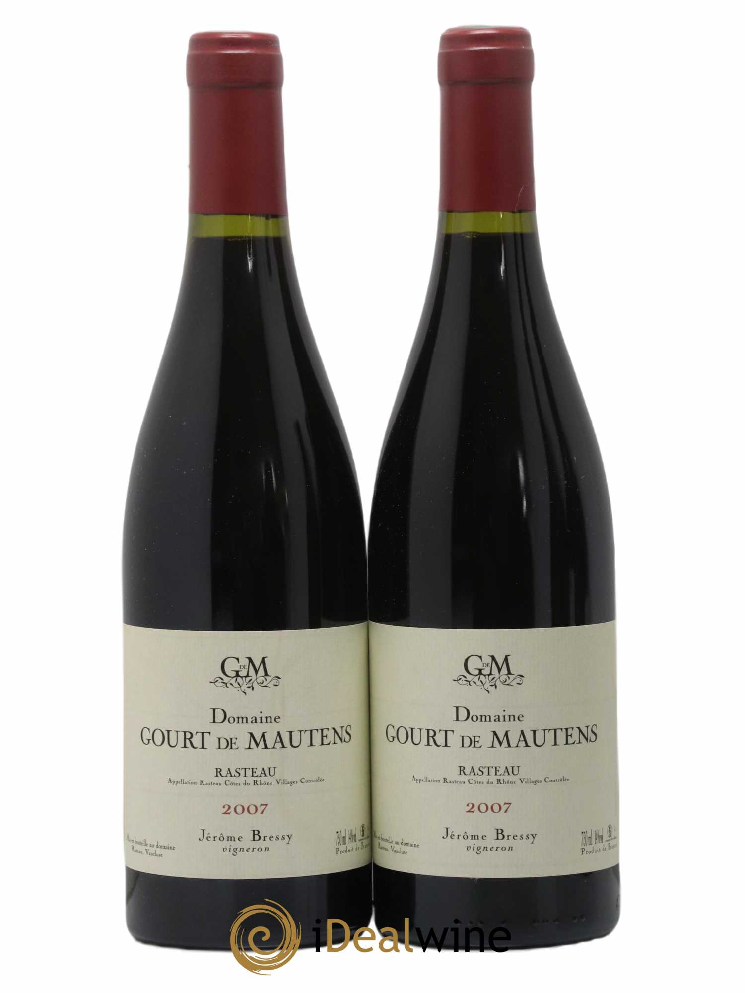Rasteau Domaine Gourt de Mautens - Jérôme Bressy 2007 - Lot de 2 bouteilles - 0