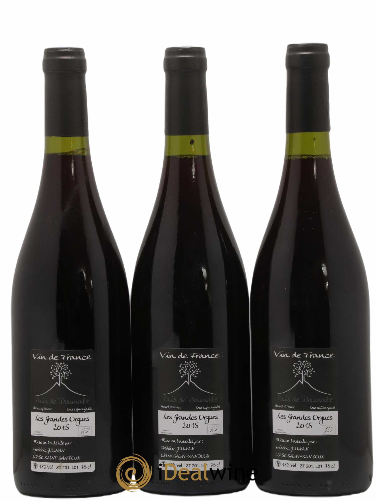 Vin de France Les Grandes Orgues Vignoble de l'Arbre Blanc 2015 - Lot de 3 bouteilles - 1