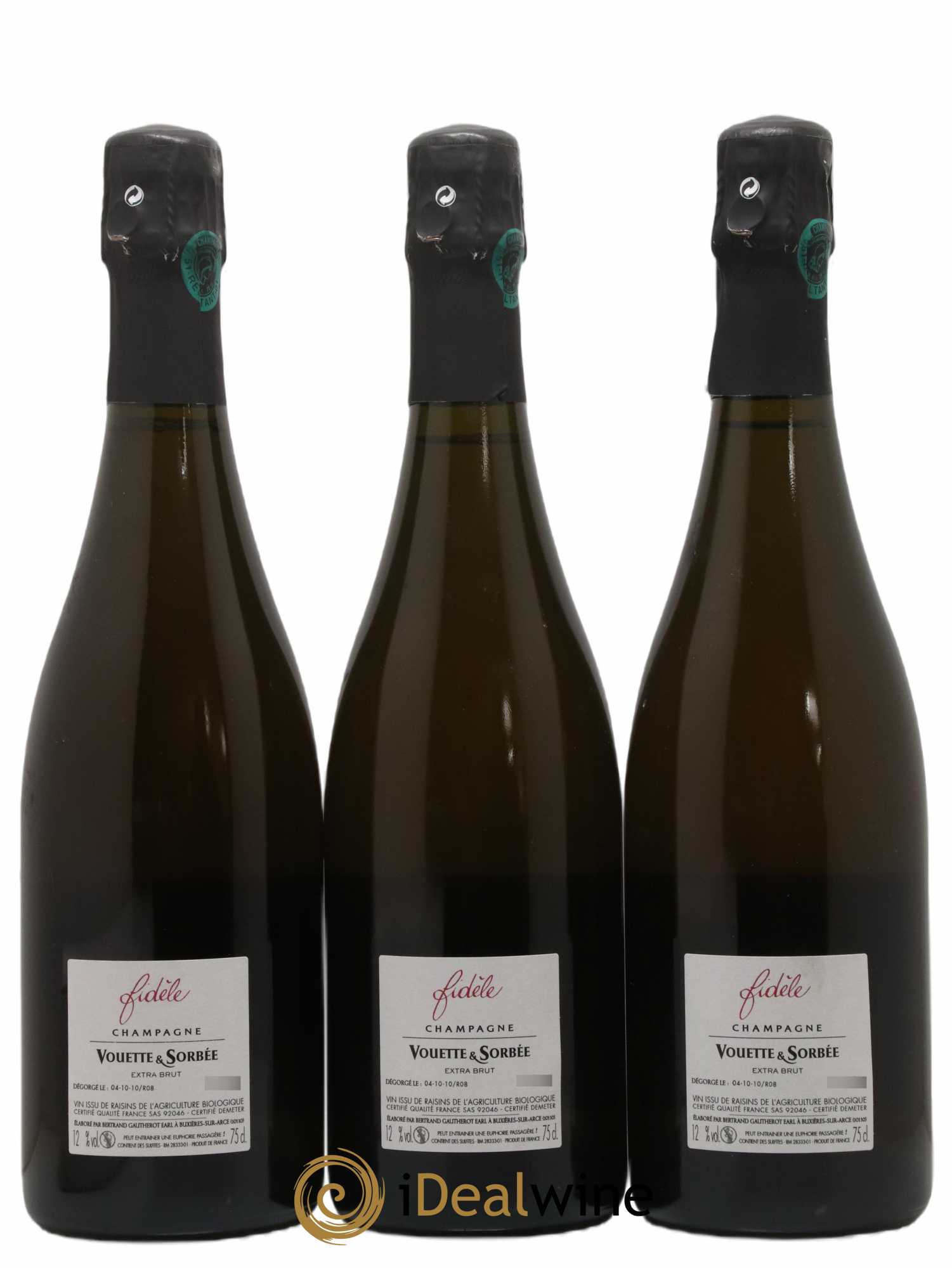 Fidèle Blanc de Noirs Vouette et Sorbée 2008 - Lot de 3 bouteilles - 1
