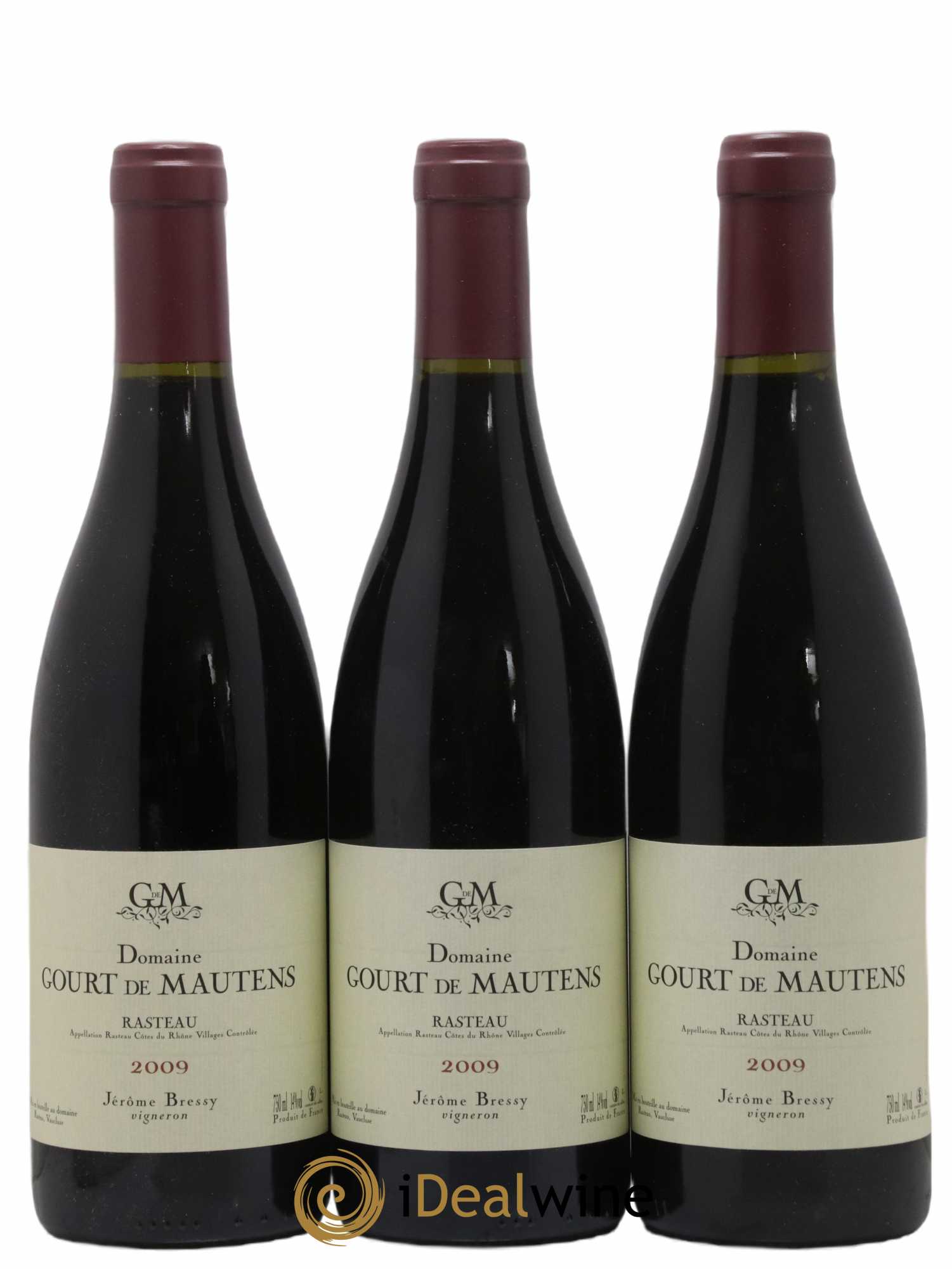Rasteau Domaine Gourt de Mautens - Jérôme Bressy 2009 - Lot de 3 bouteilles - 0