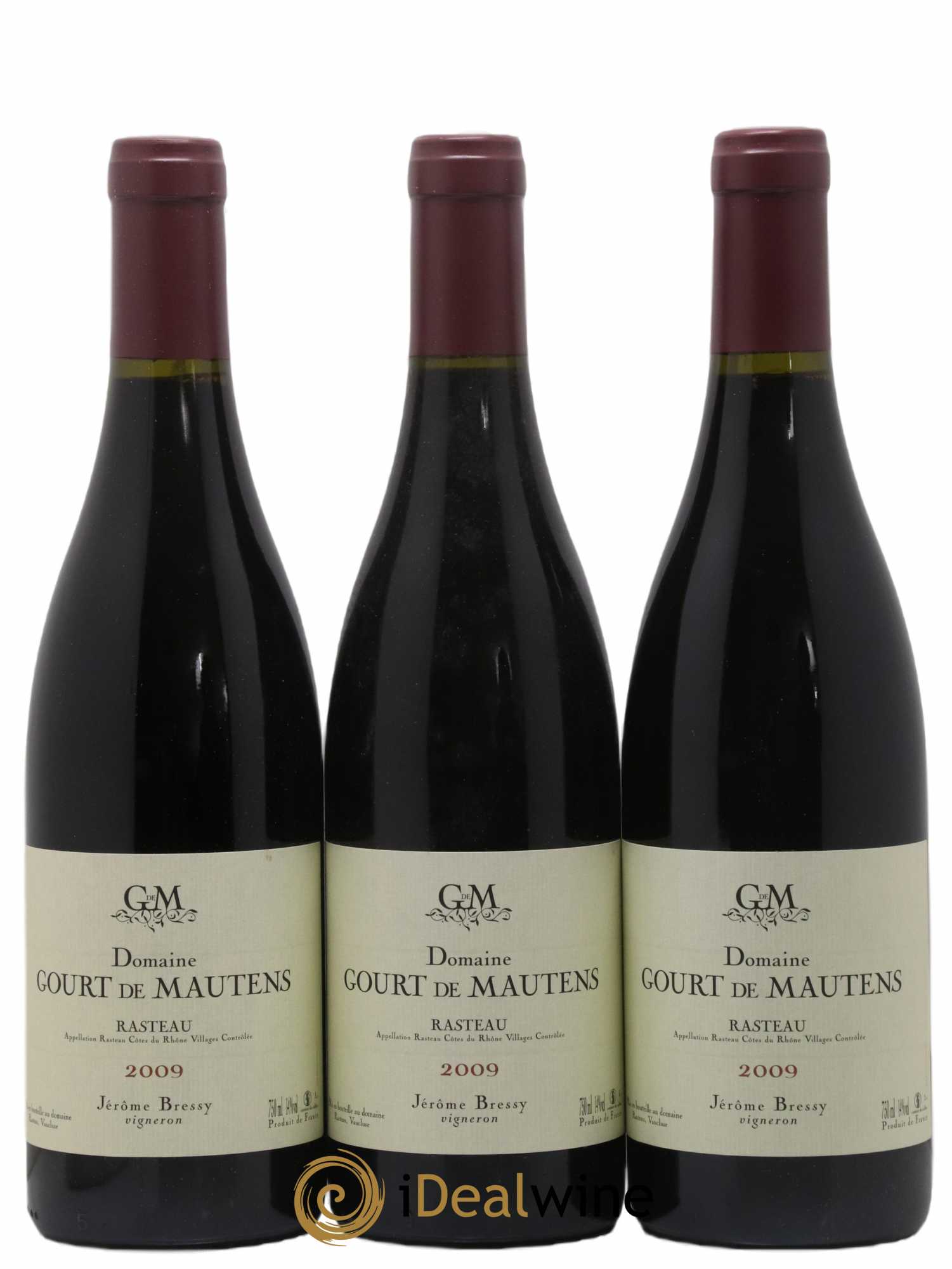 Rasteau Domaine Gourt de Mautens - Jérôme Bressy 2009 - Lot de 3 bouteilles - 0