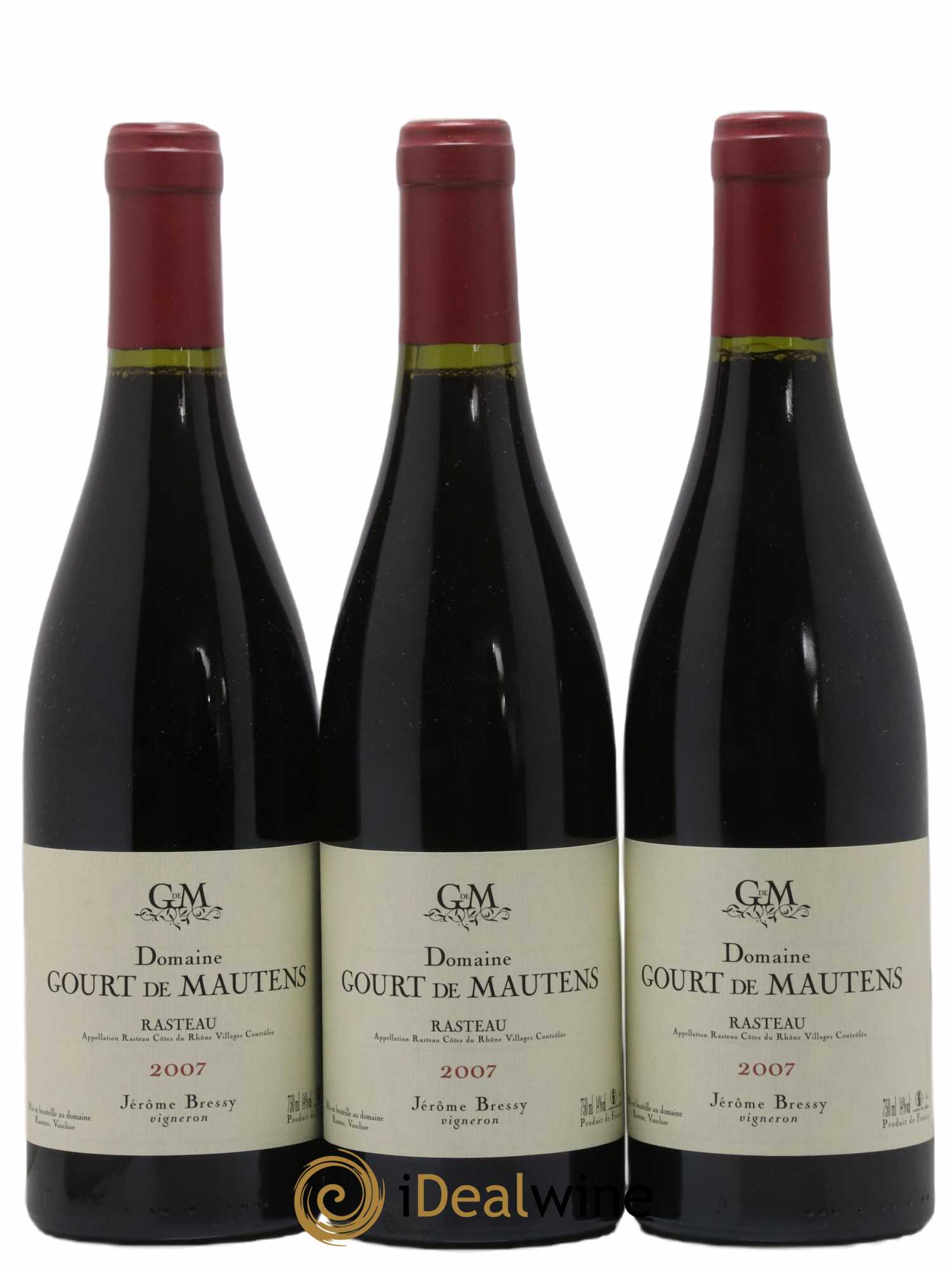Rasteau Domaine Gourt de Mautens - Jérôme Bressy 2007 - Lot de 3 bouteilles - 0