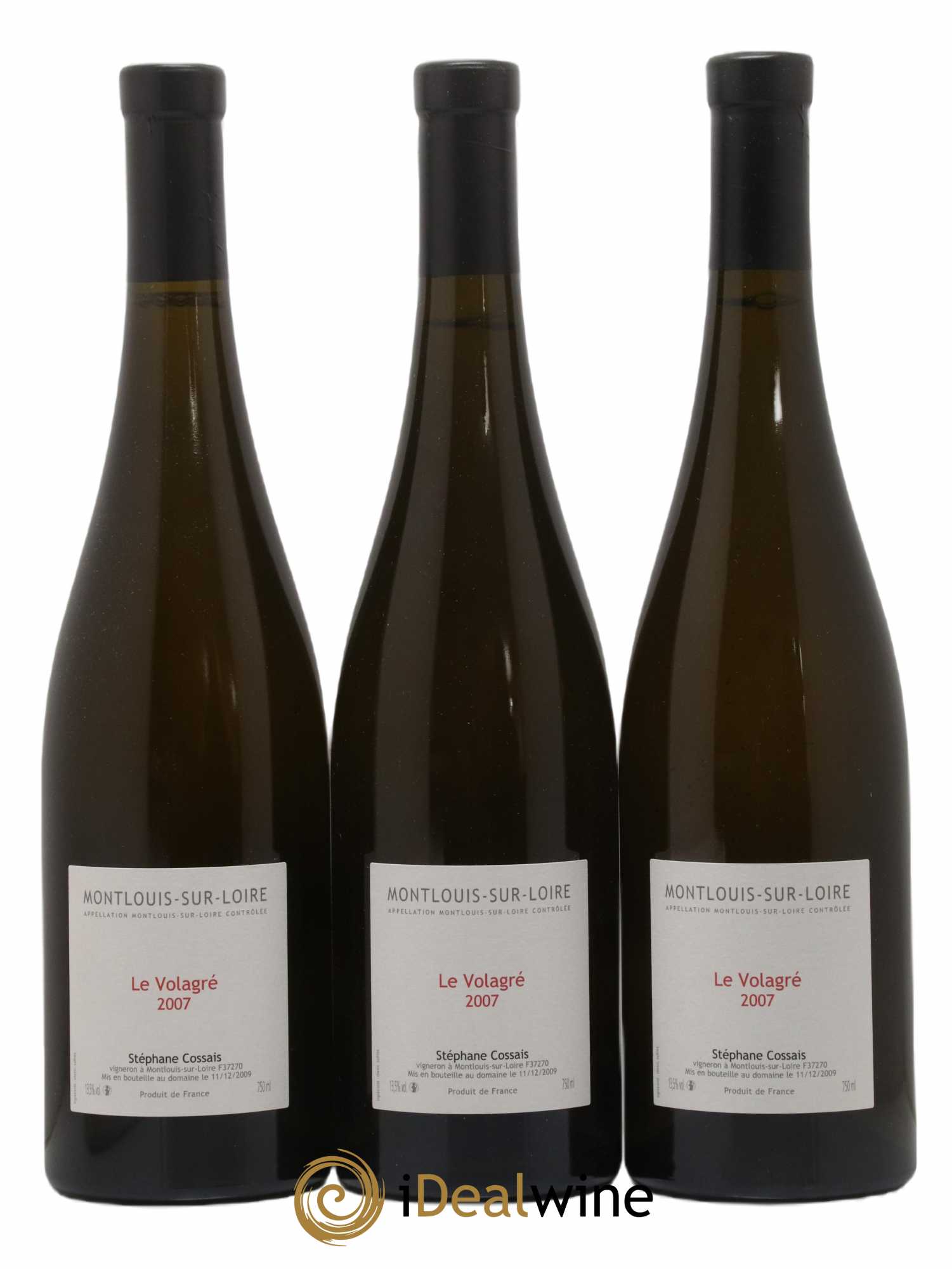Montlouis-sur-Loire Le Volagré Stéphane Cossais 2007 - Lot de 3 bouteilles - 0