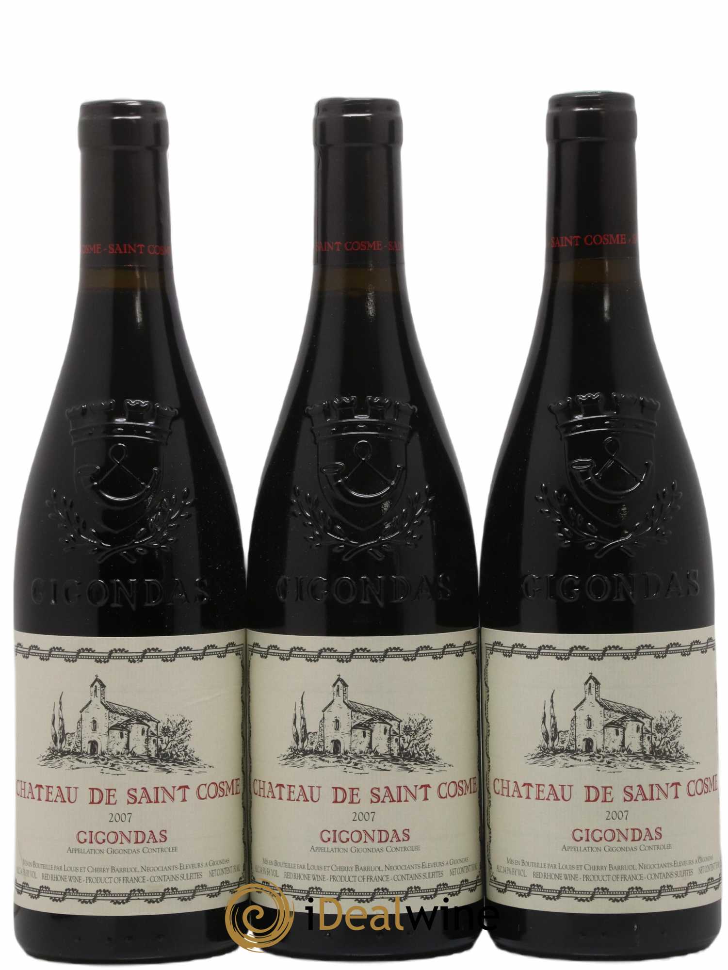Gigondas Saint Cosme 2007 - Lot de 3 bouteilles - 0