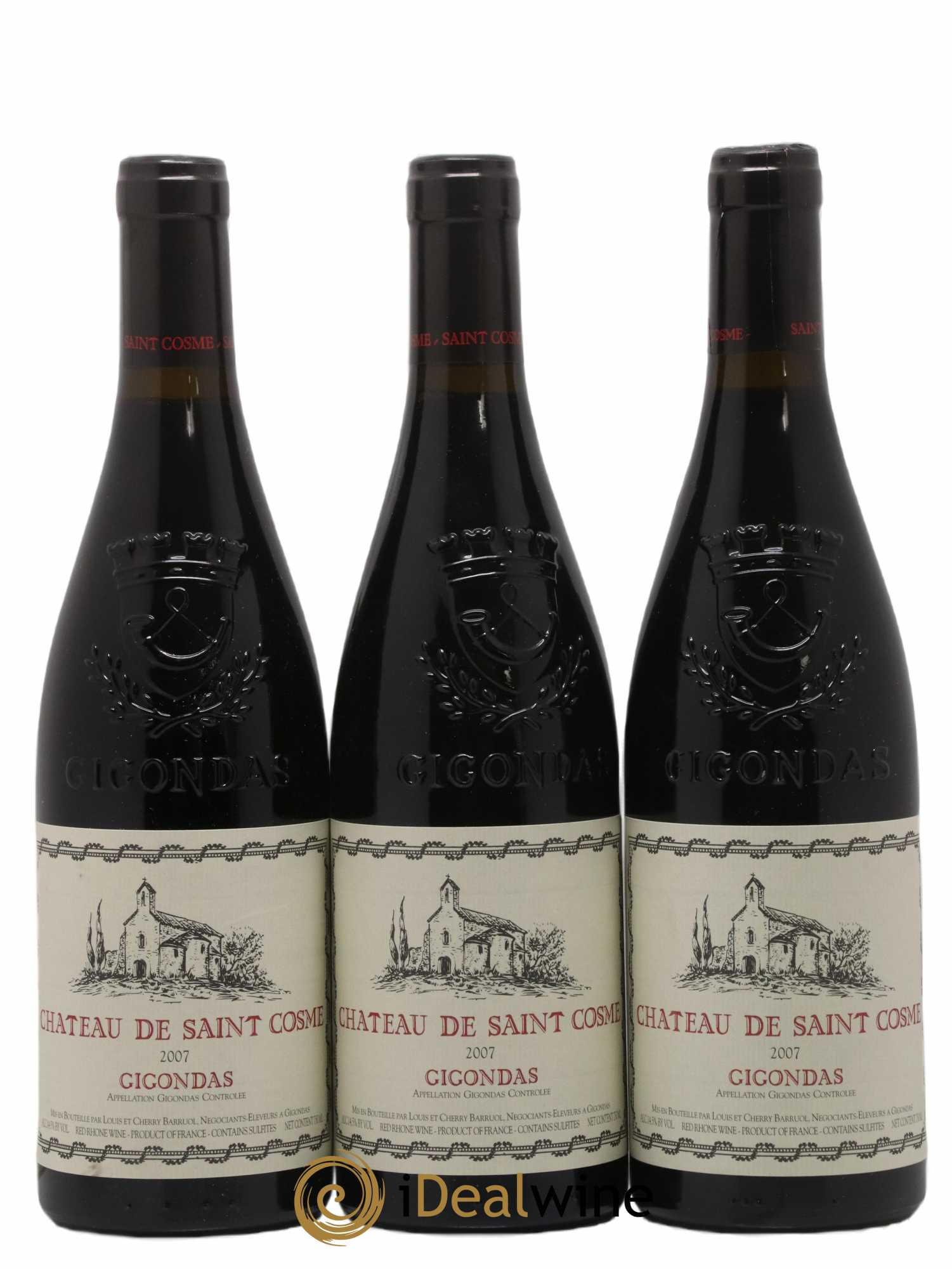 Gigondas Saint Cosme 2007 - Lot de 3 bouteilles - 0