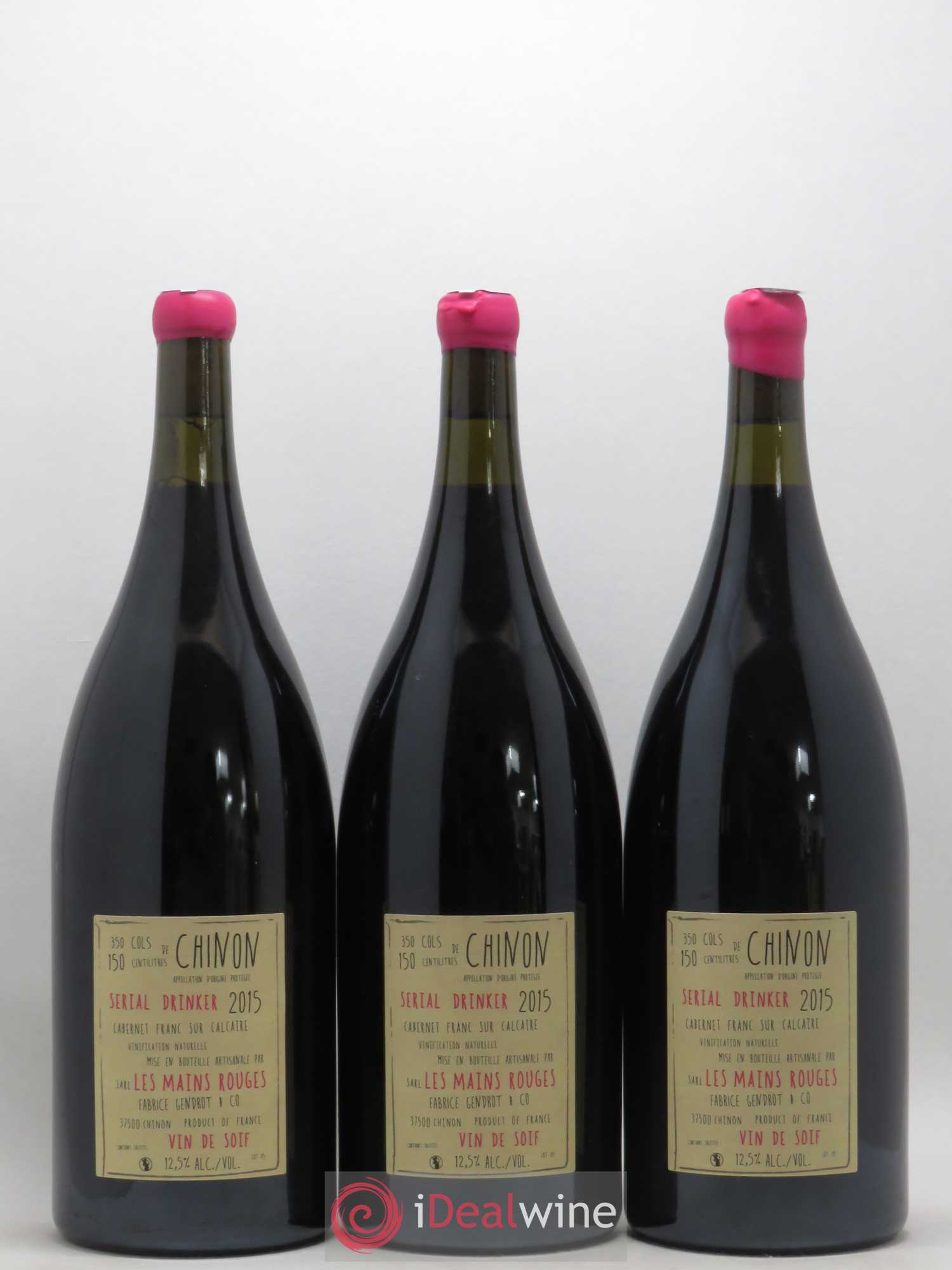 Chinon Serial Drinker Les Mains Rouges 2015 - Posten von 3 Magnum - 1