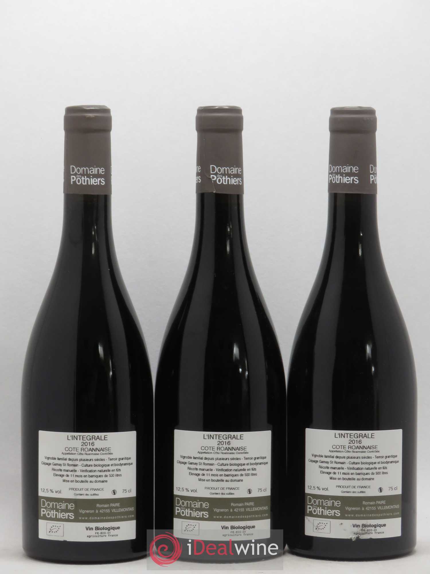 Côte Roannaise L'Intégrale Domaine des Pothiers 2016 - Lot de 3 bouteilles - 1