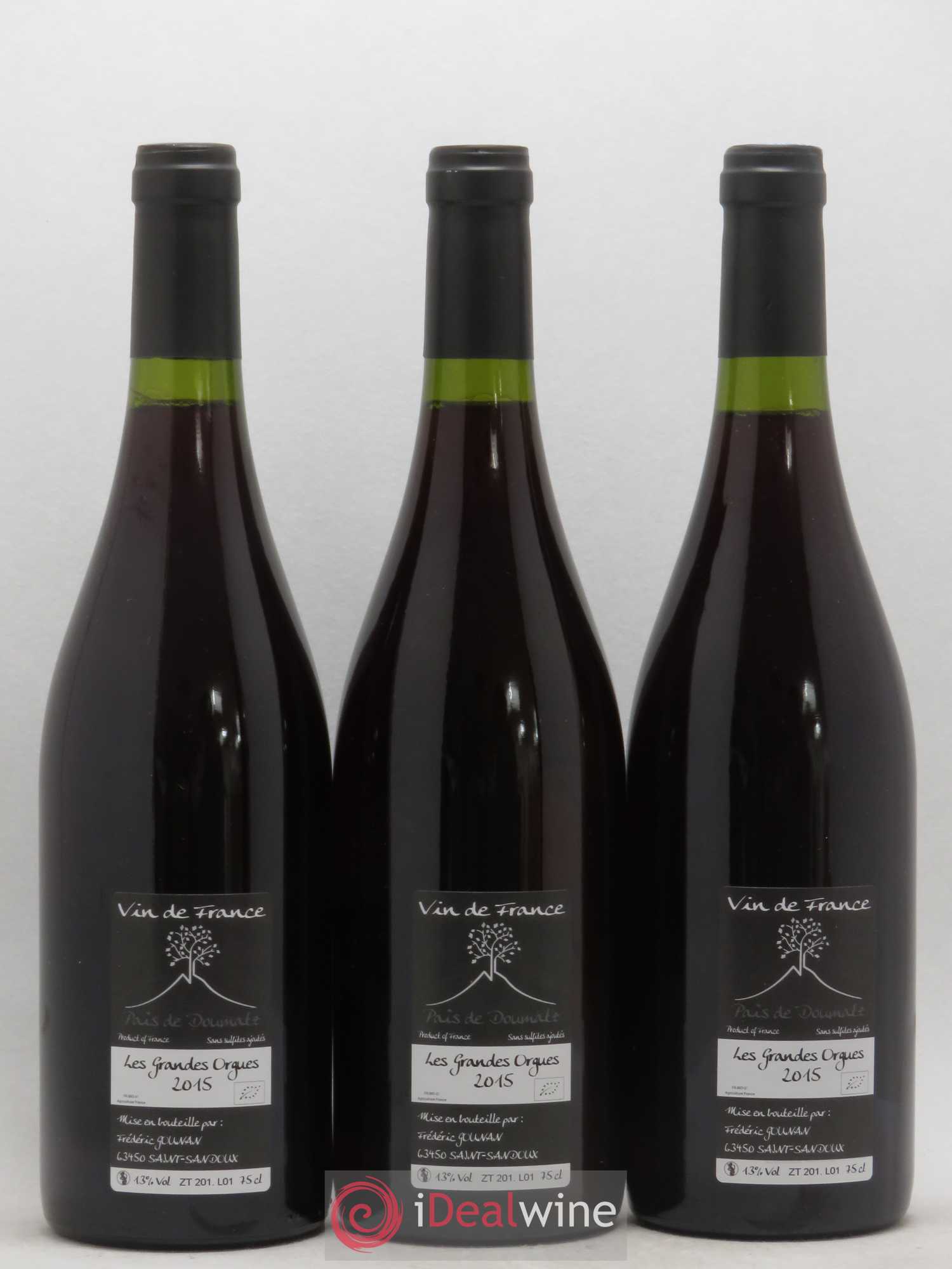Vin de France Les Grandes Orgues Vignoble de l'Arbre Blanc 2015 - Lot de 3 bouteilles - 1