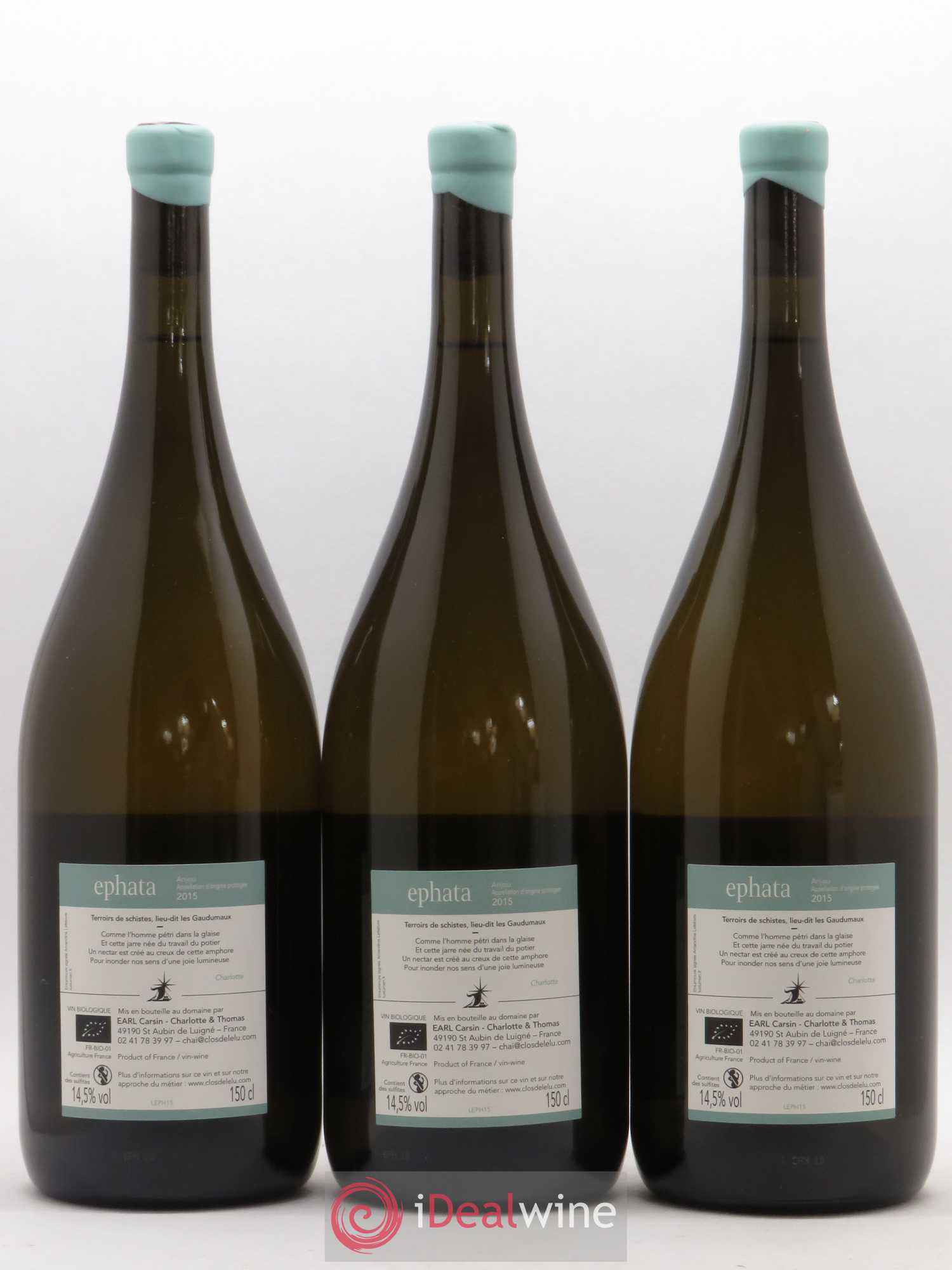 Anjou Ephata Clos De L'Elu 2015 - Posten von 3 Magnum - 1