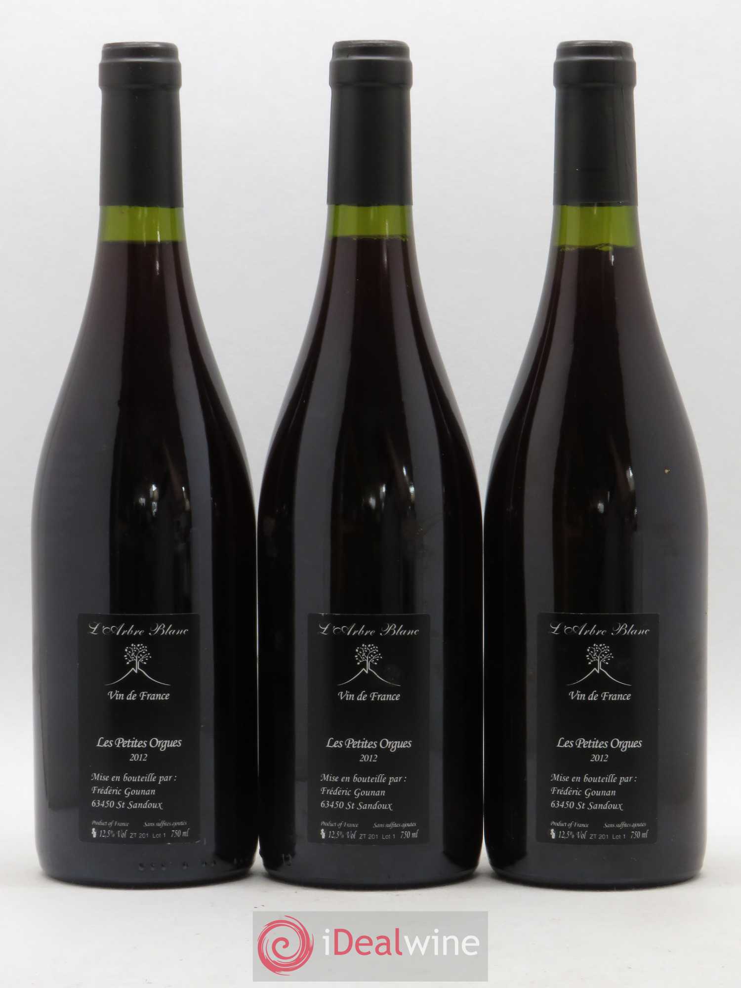 Vin de France Les Petites Orgues Vignoble de l'Arbre Blanc 2012 - Lotto di 3 bottiglie - 1