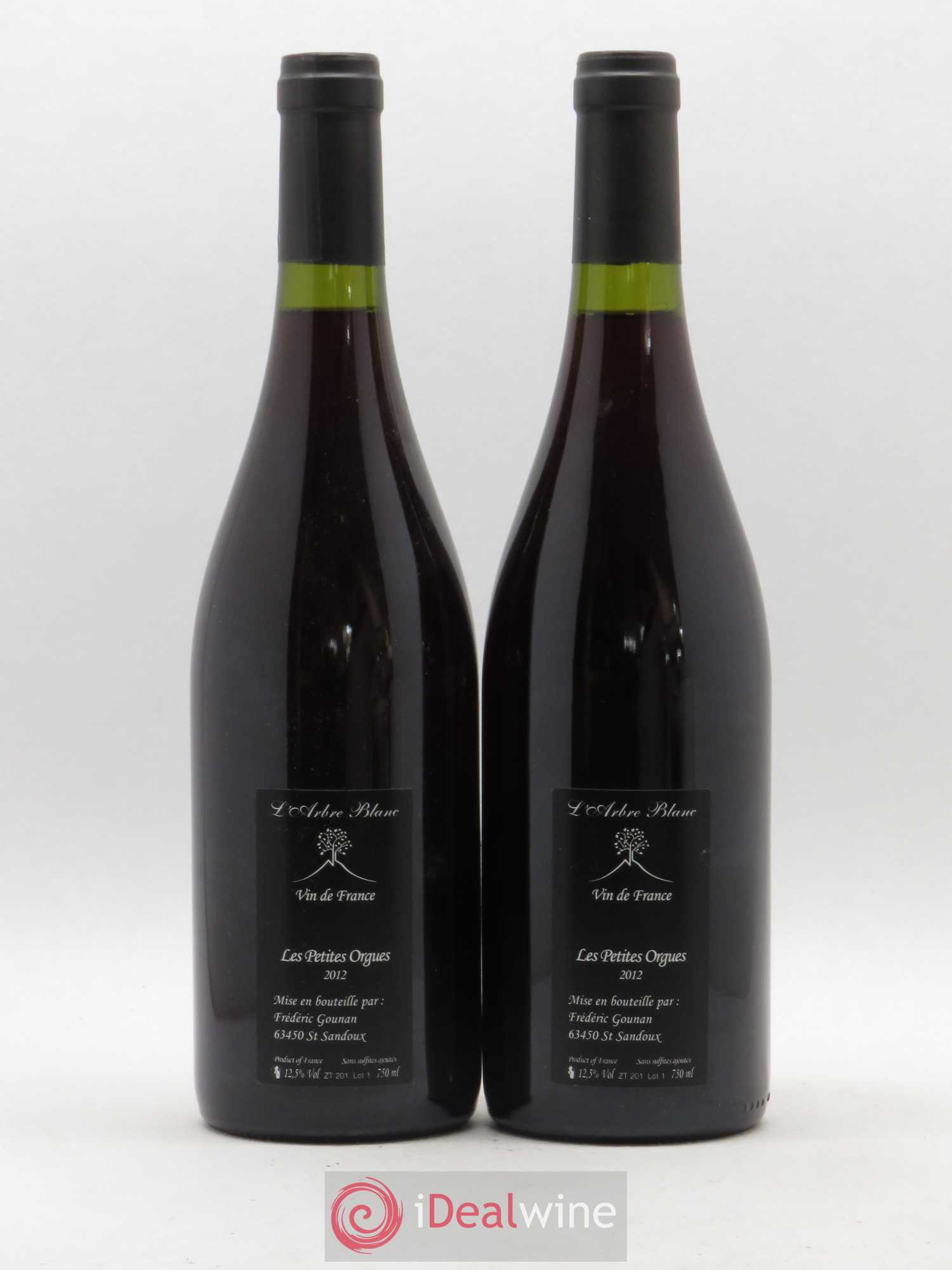 Vin de France Les Petites Orgues Vignoble de l'Arbre Blanc 2012 - Lot de 2 bouteilles - 1