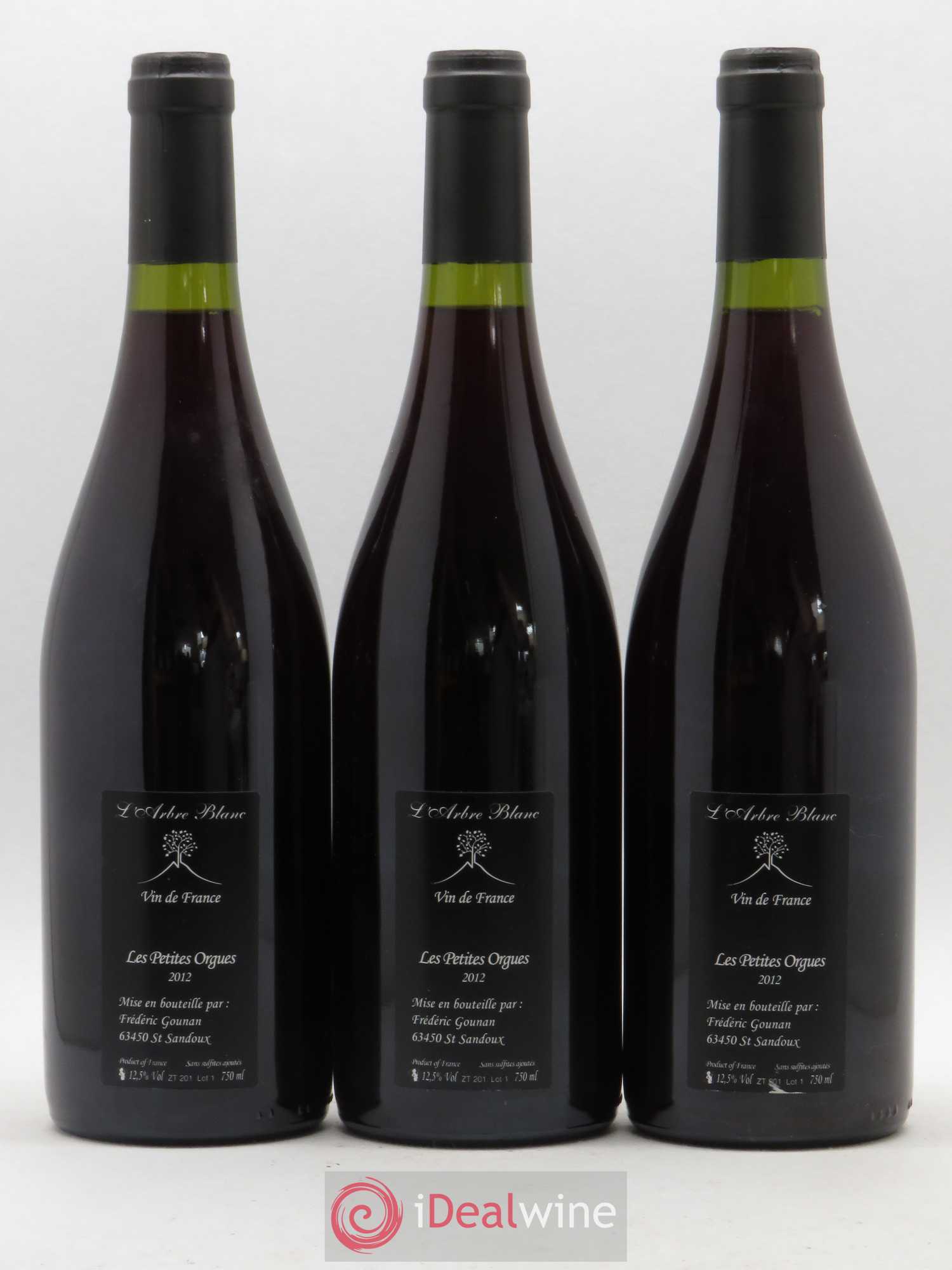 Vin de France Les Petites Orgues Vignoble de l'Arbre Blanc 2012 - Lot de 3 bouteilles - 1