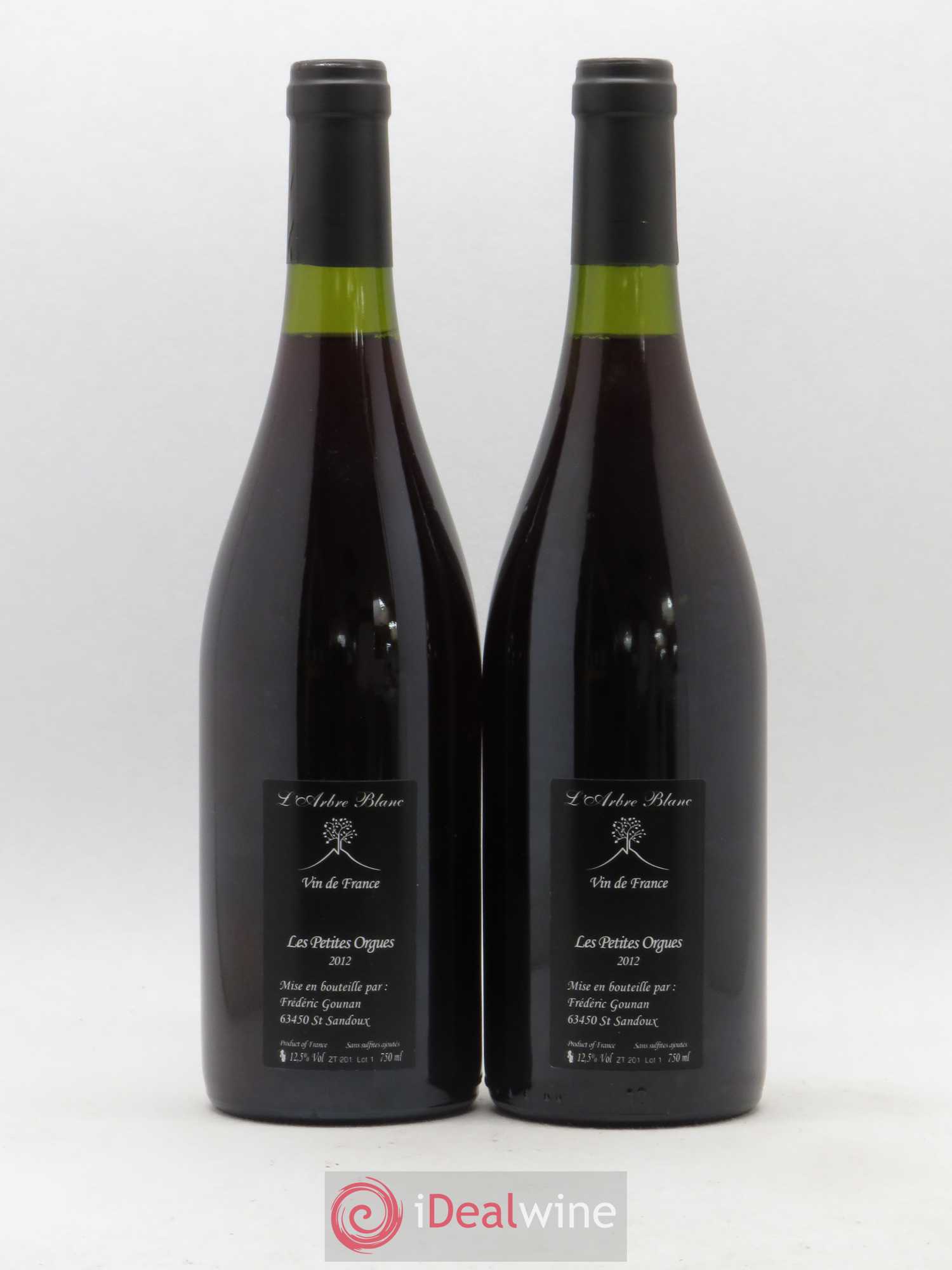 Vin de France Les Petites Orgues Vignoble de l'Arbre Blanc 2012 - Lot de 2 bouteilles - 1