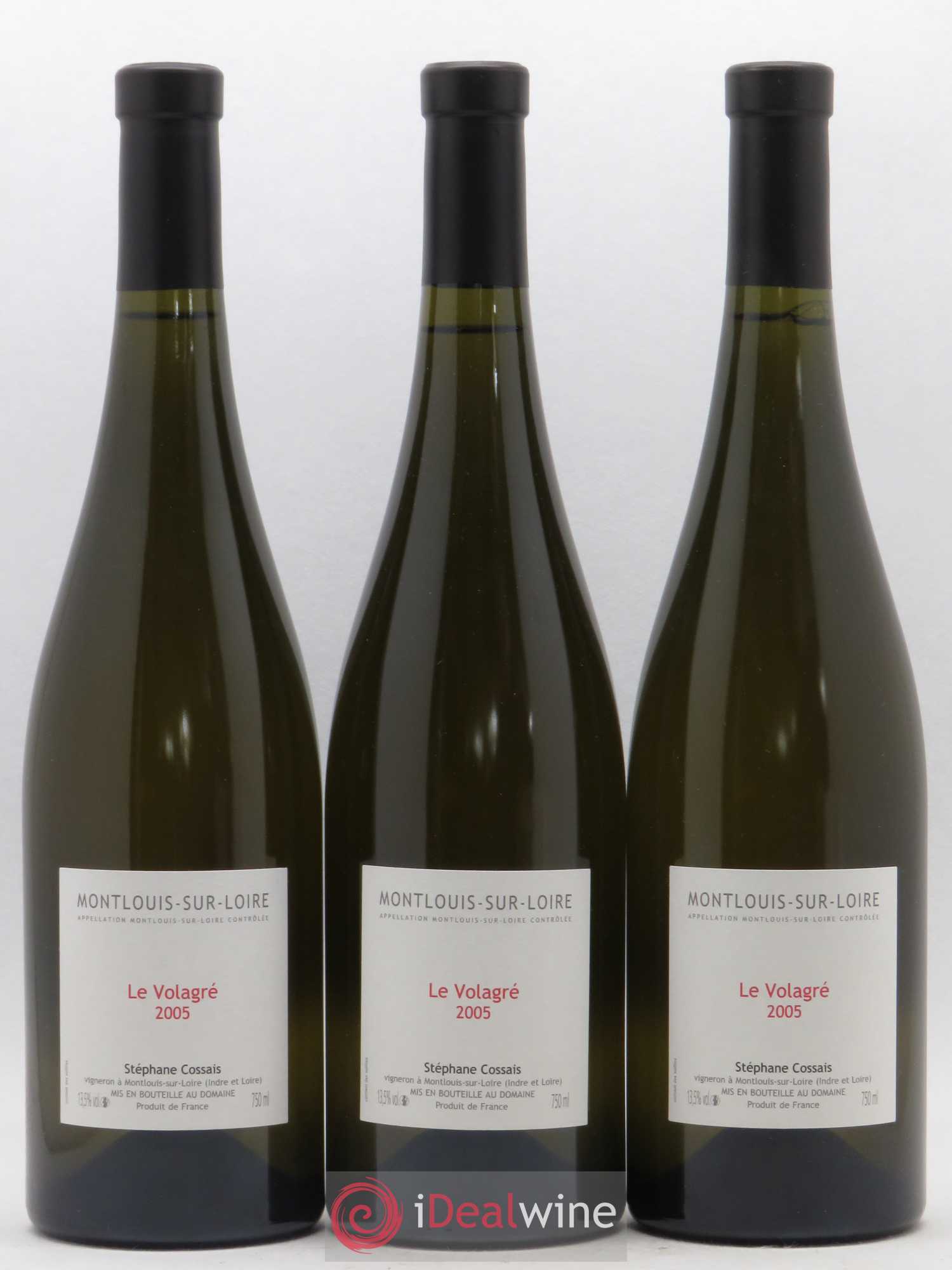 Montlouis-sur-Loire Le Volagré Stéphane Cossais 2005 - Lot de 3 bouteilles - 0