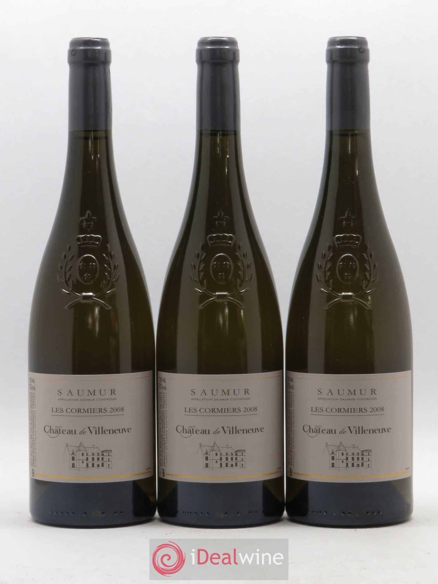 Saumur Les Cormiers Château de Villeneuve 2008 - Lot de 3 bouteilles - 0