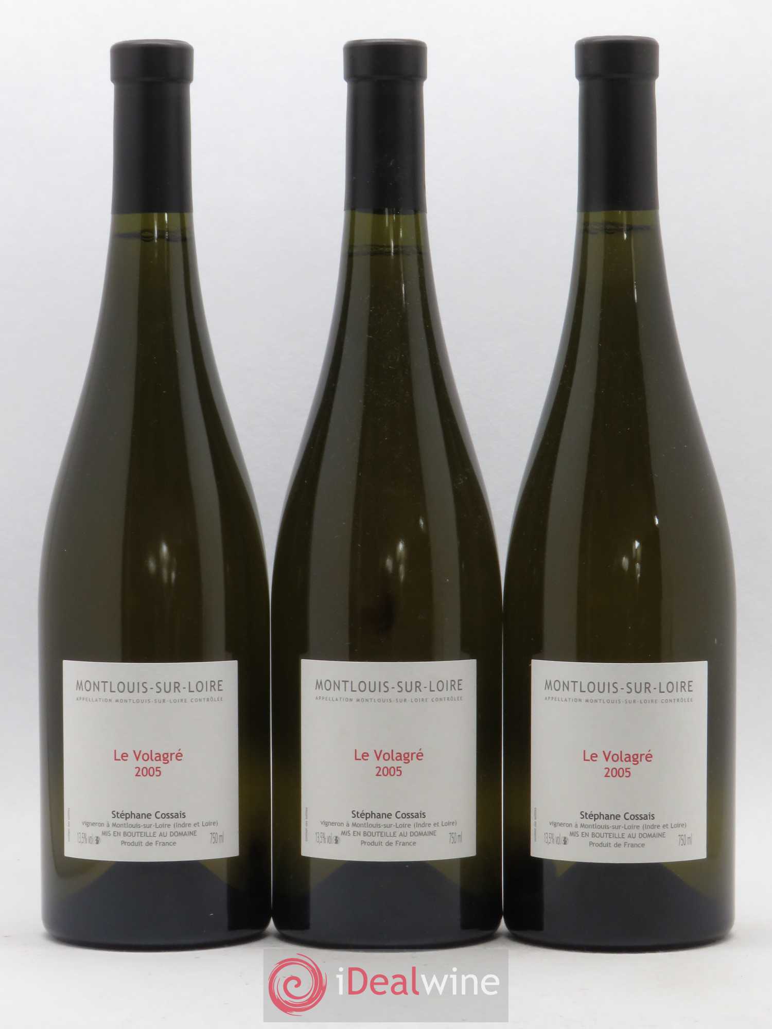 Montlouis-sur-Loire Le Volagré Stéphane Cossais 2005 - Lot de 3 bouteilles - 0