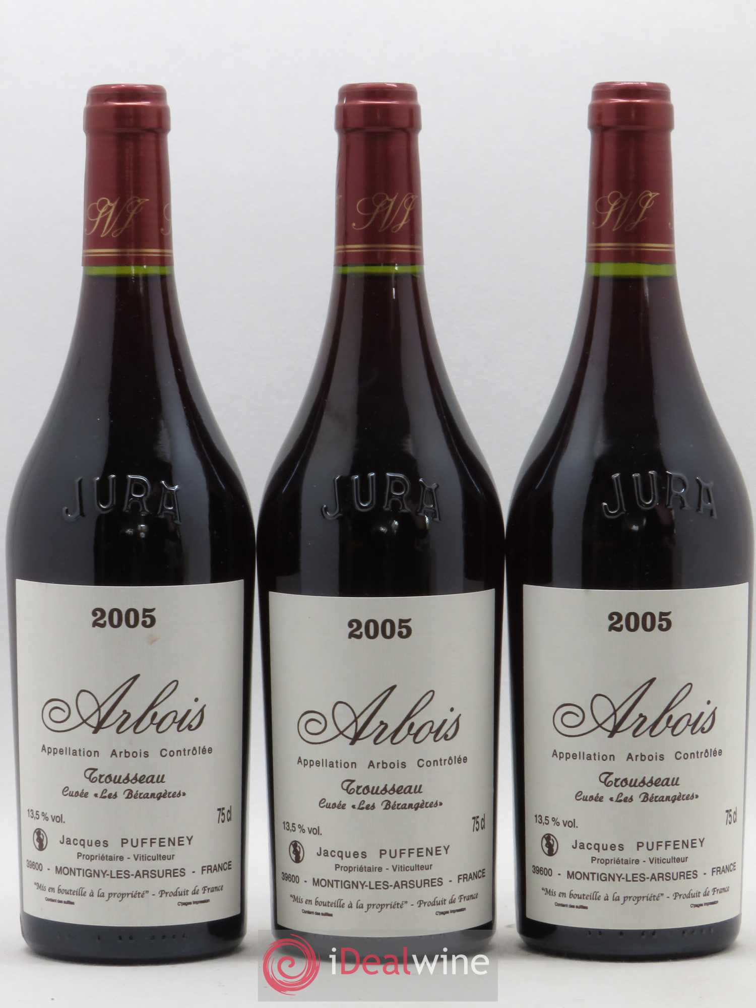 Arbois Trousseau Cuvée Les Bérangères Jacques Puffeney 2005 - Lot de 3 bouteilles - 0