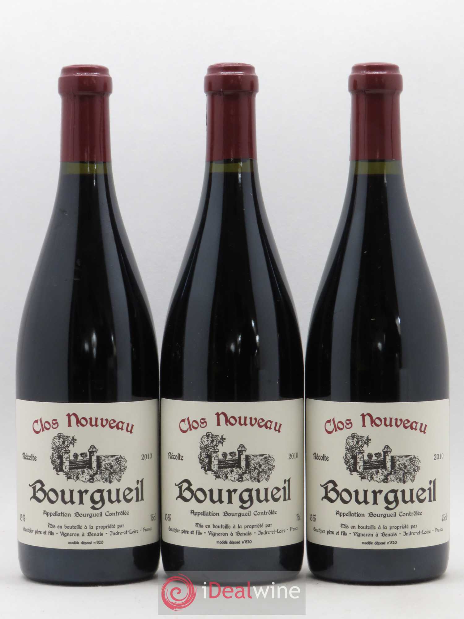 Bourgueil Clos Nouveau Domaine du Bel Air 2010 - Lot de 3 bouteilles - 0