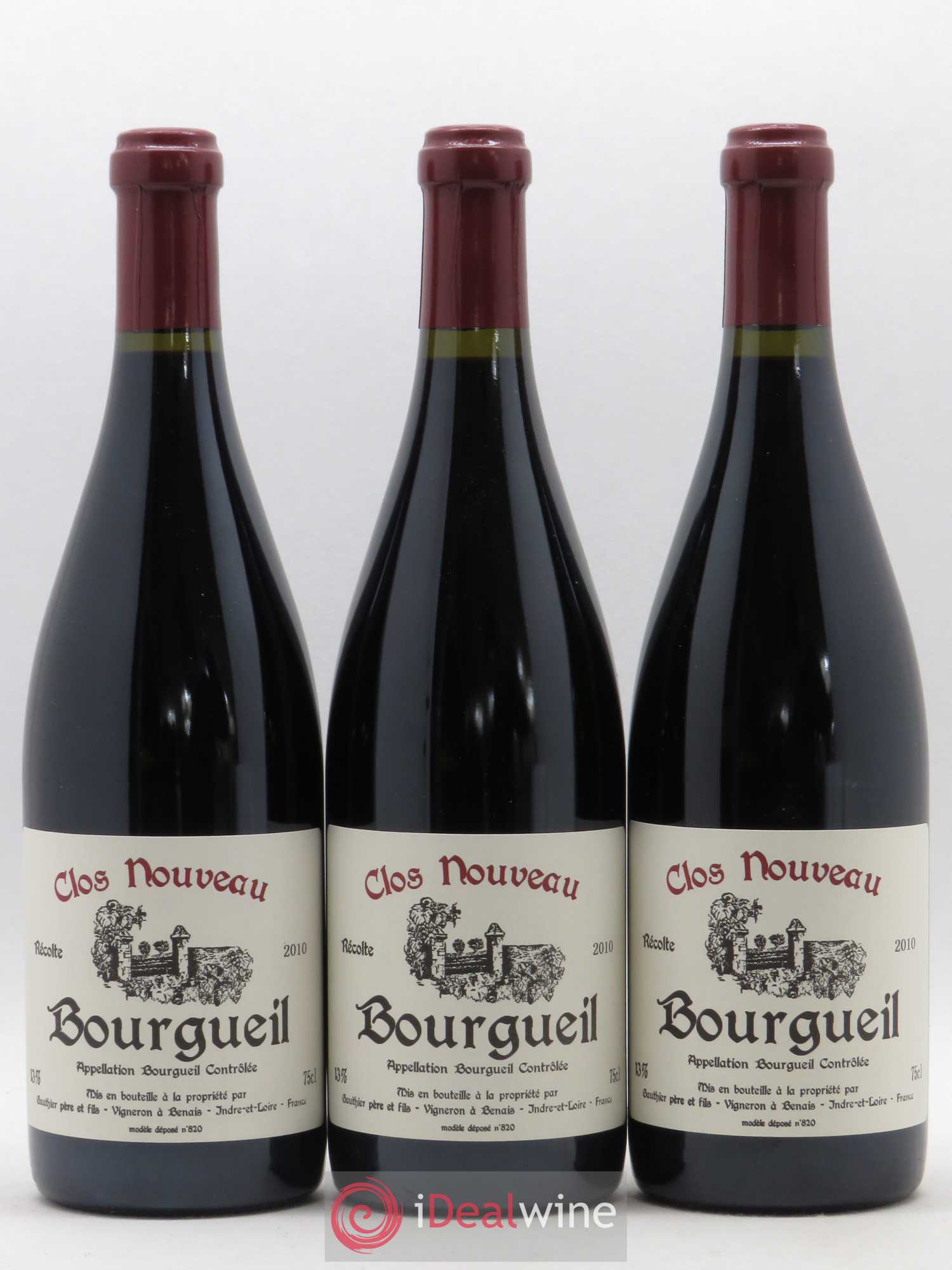 Bourgueil Clos Nouveau Domaine du Bel Air 2010 - Lot de 3 bouteilles - 0
