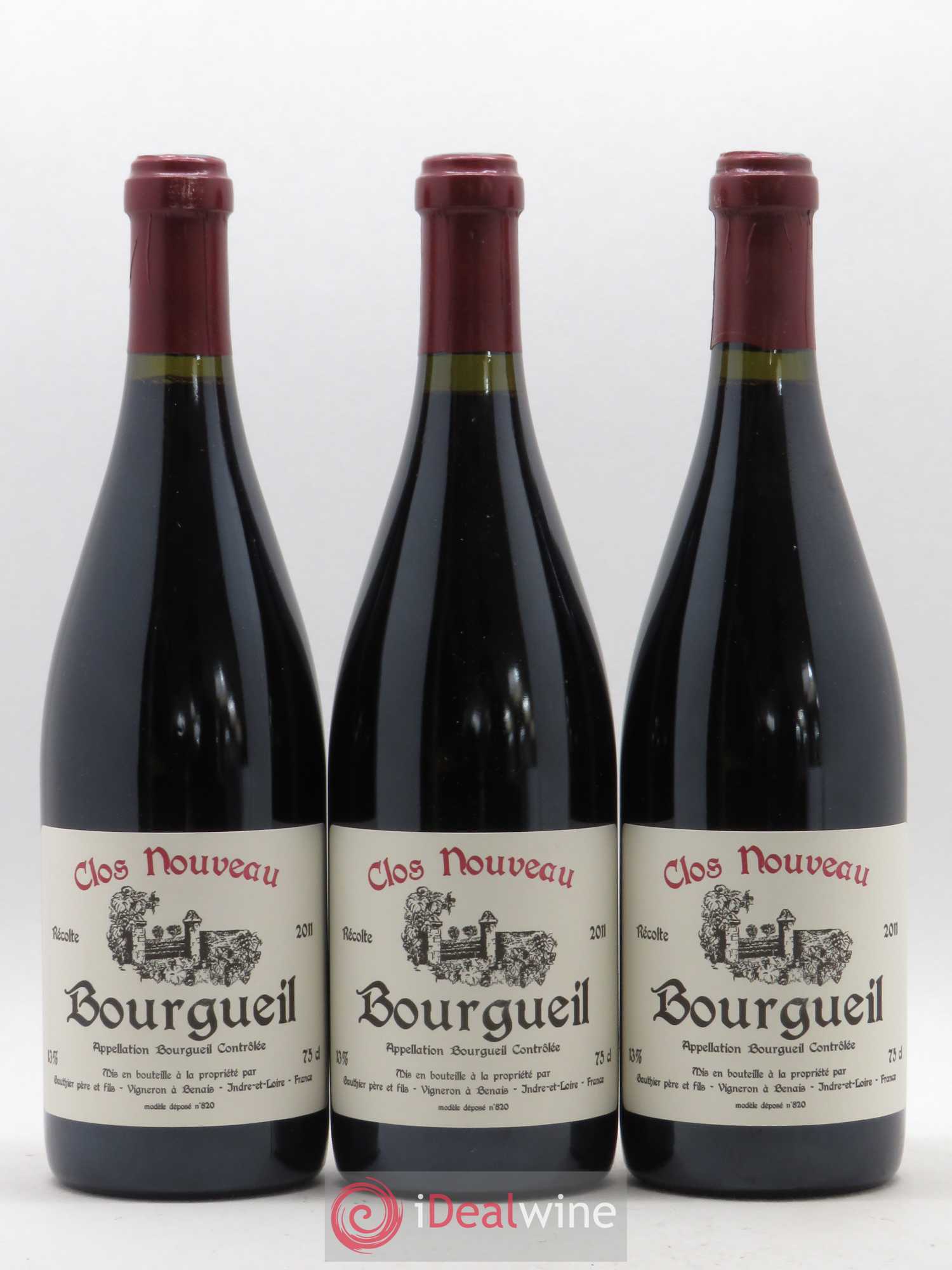 Bourgueil Clos Nouveau Domaine du Bel Air 2011 - Lot de 3 bouteilles - 0