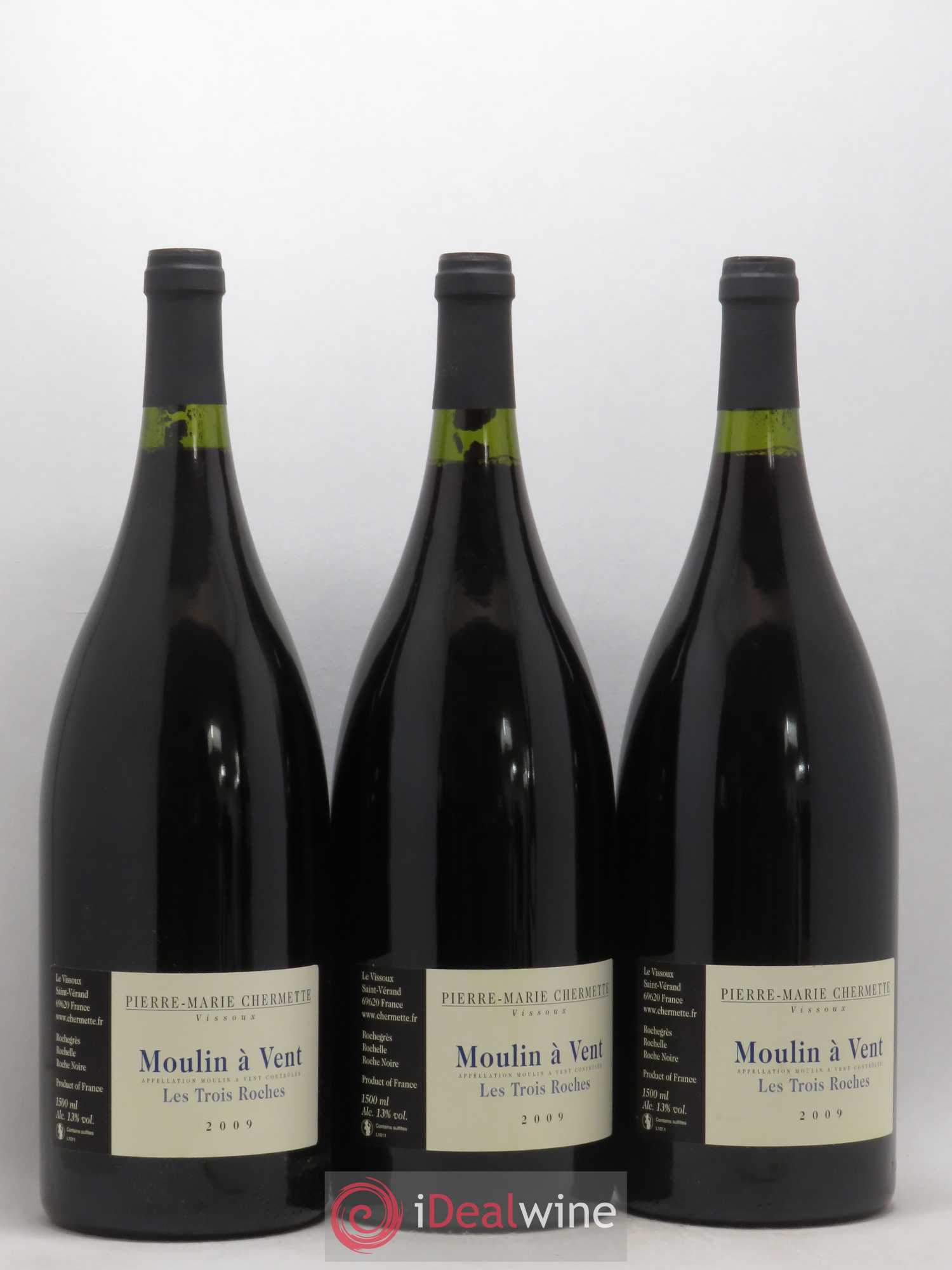 Moulin-à-Vent Les Trois Roches Domaine du Vissoux - P-M. Chermette 2009 - Lot de 3 magnums - 0