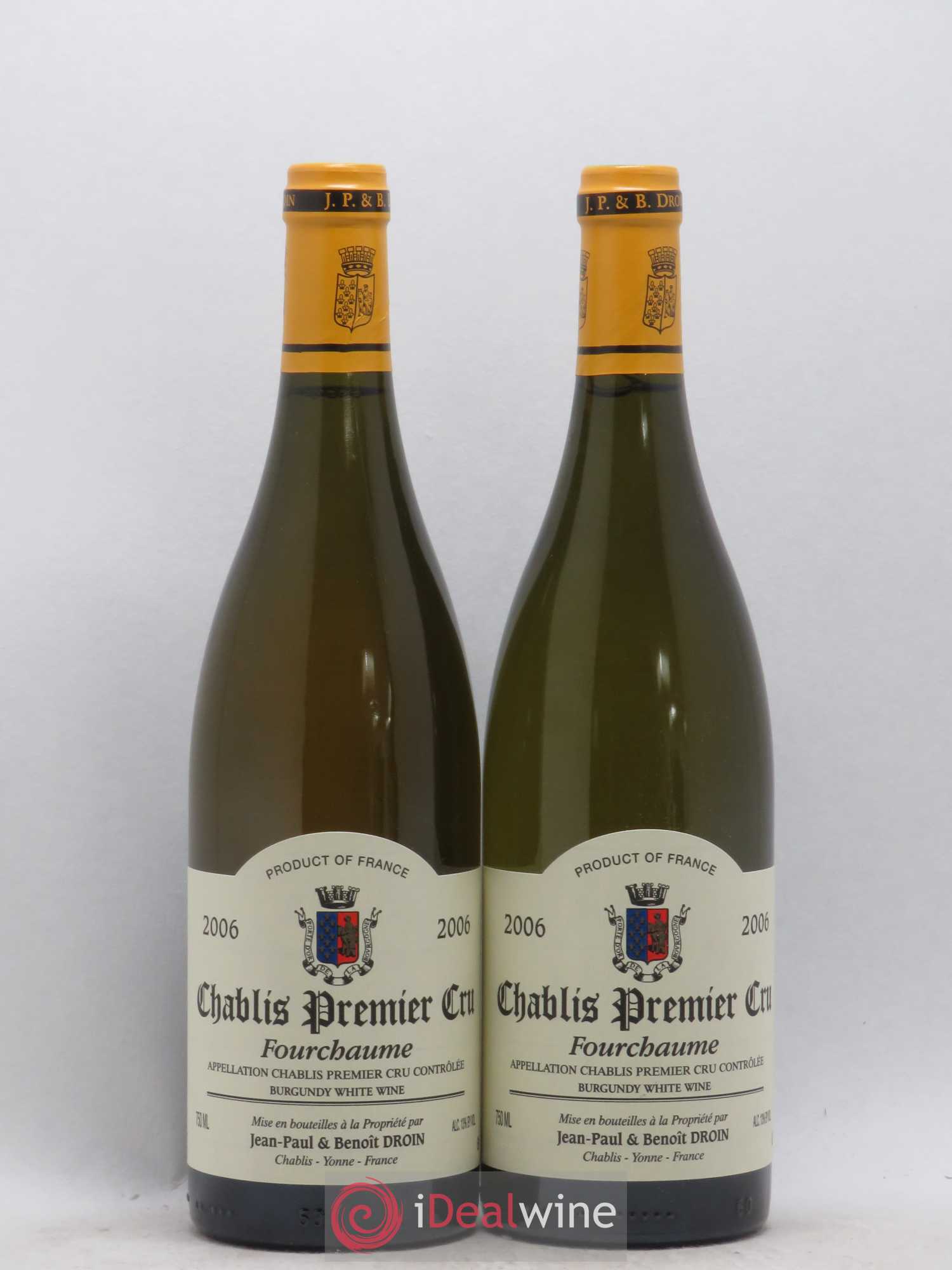 Chablis 1er Cru Fourchaume Jean-Paul & Benoît Droin (Domaine) 2006 - Lot de 2 bouteilles - 0