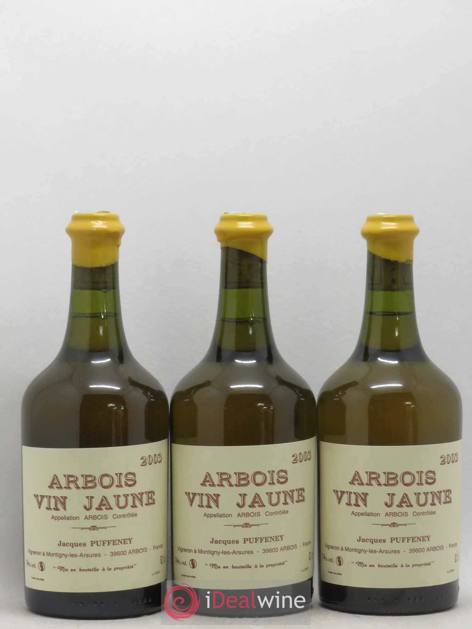 Arbois Vin Jaune Jacques Puffeney 2003 - Lot de 3 bouteilles - 0