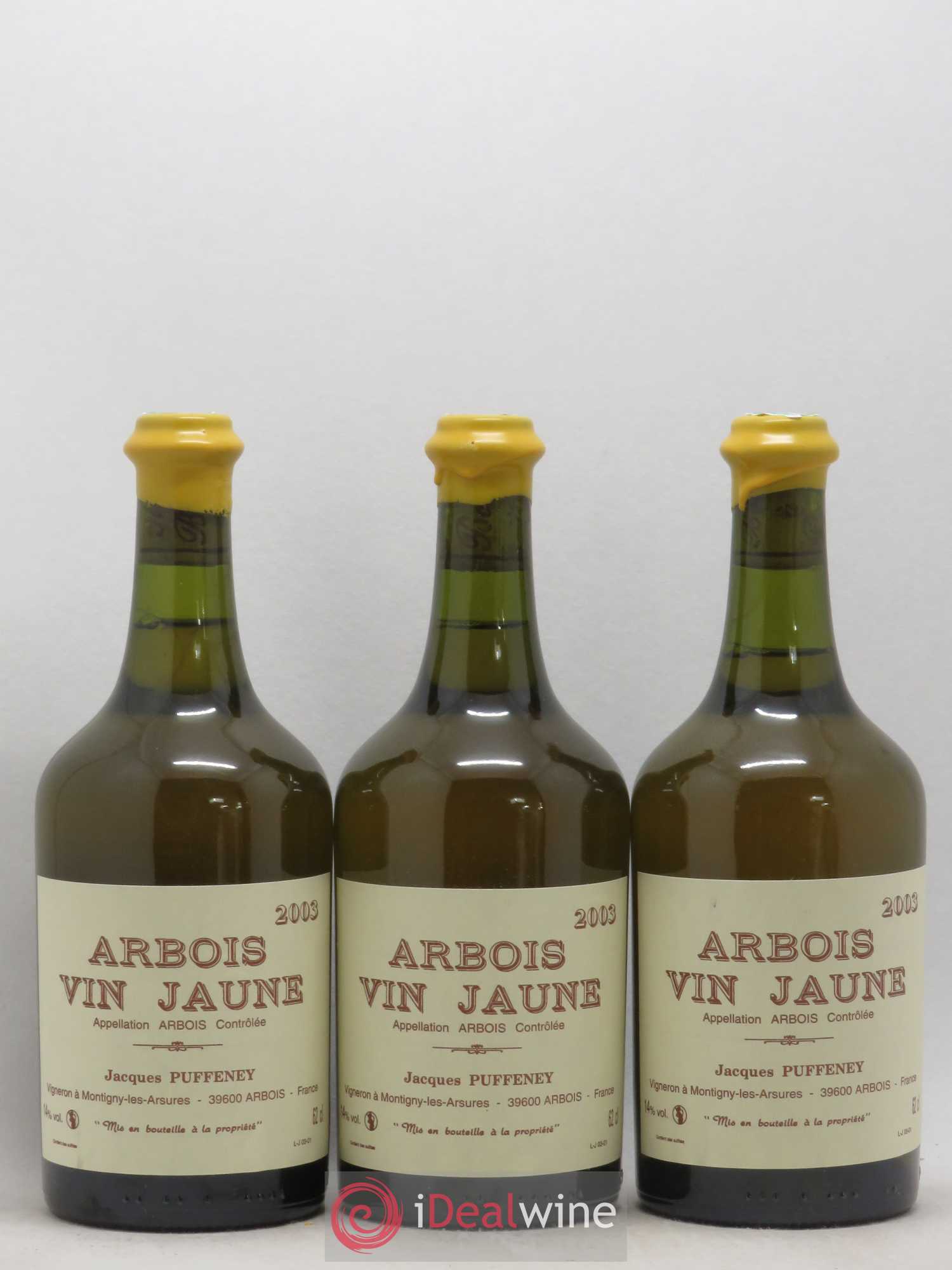 Arbois Vin Jaune Jacques Puffeney 2003 - Lot de 3 bouteilles - 0