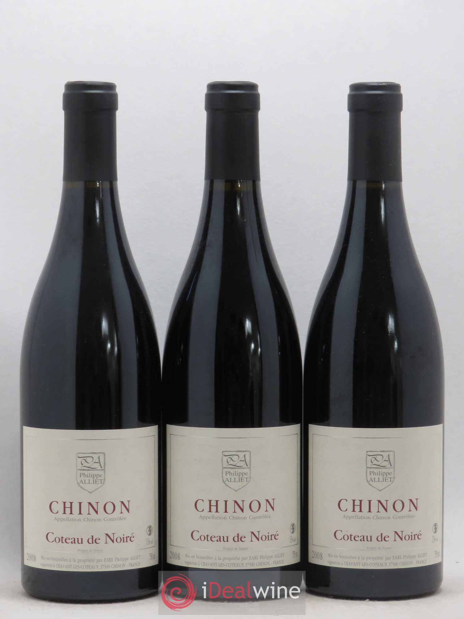 Chinon Coteau de Noiré Philippe Alliet 2008 - Lot de 3 bouteilles - 0