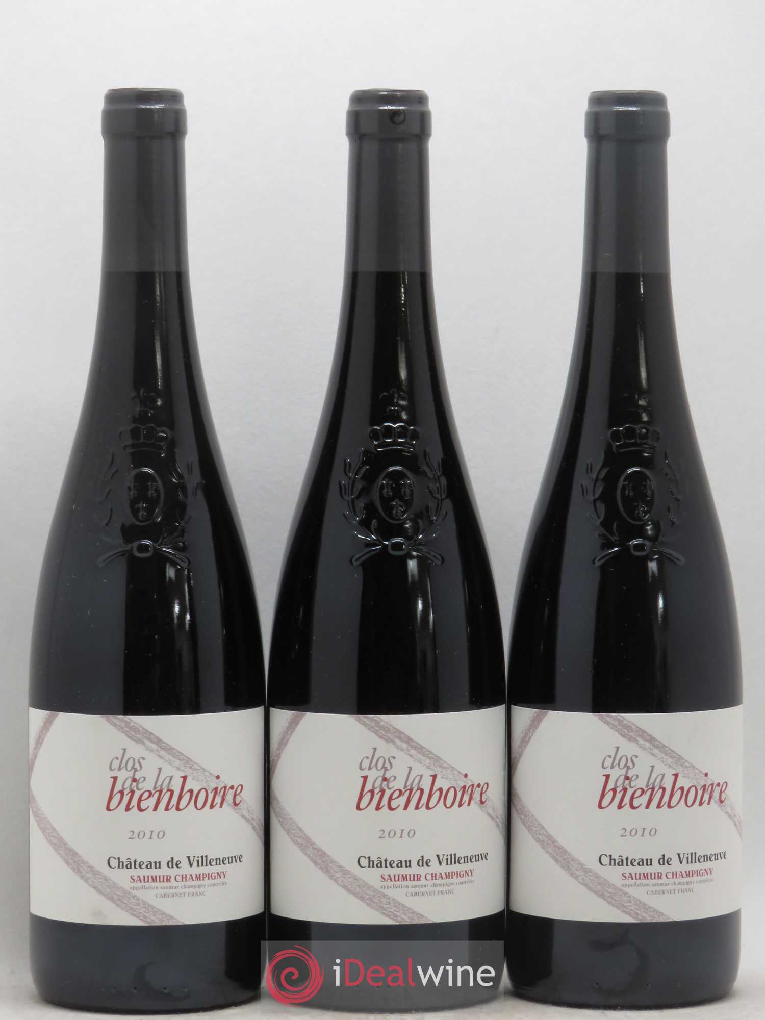 Saumur-Champigny Clos de la Bienboire Château de Villeneuve 2010 - Lot de 3 bouteilles - 0