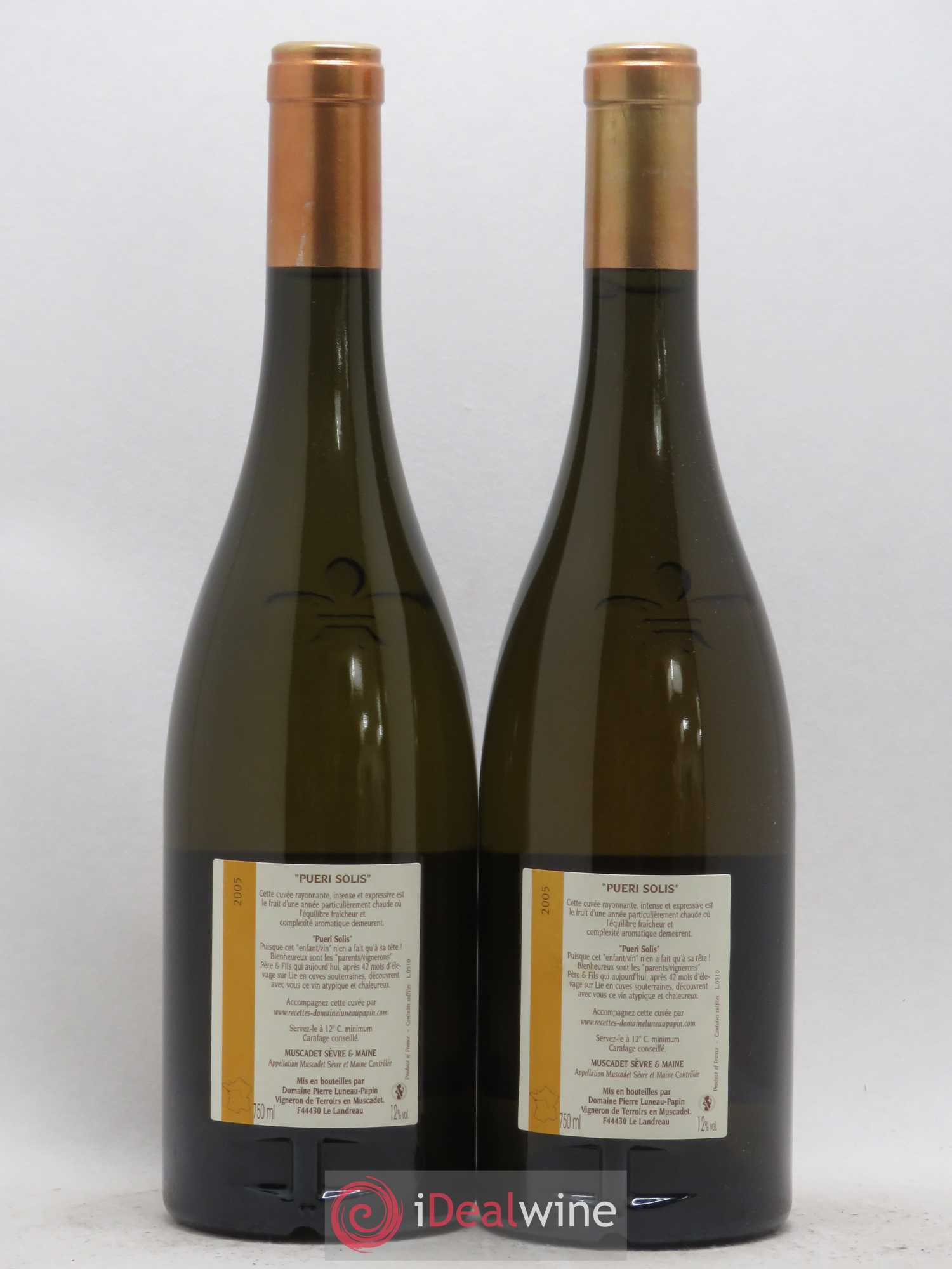 Muscadet-Sèvre-et-Maine Pueri Solis Luneau-Papin 2005 - Lot de 2 bouteilles - 1