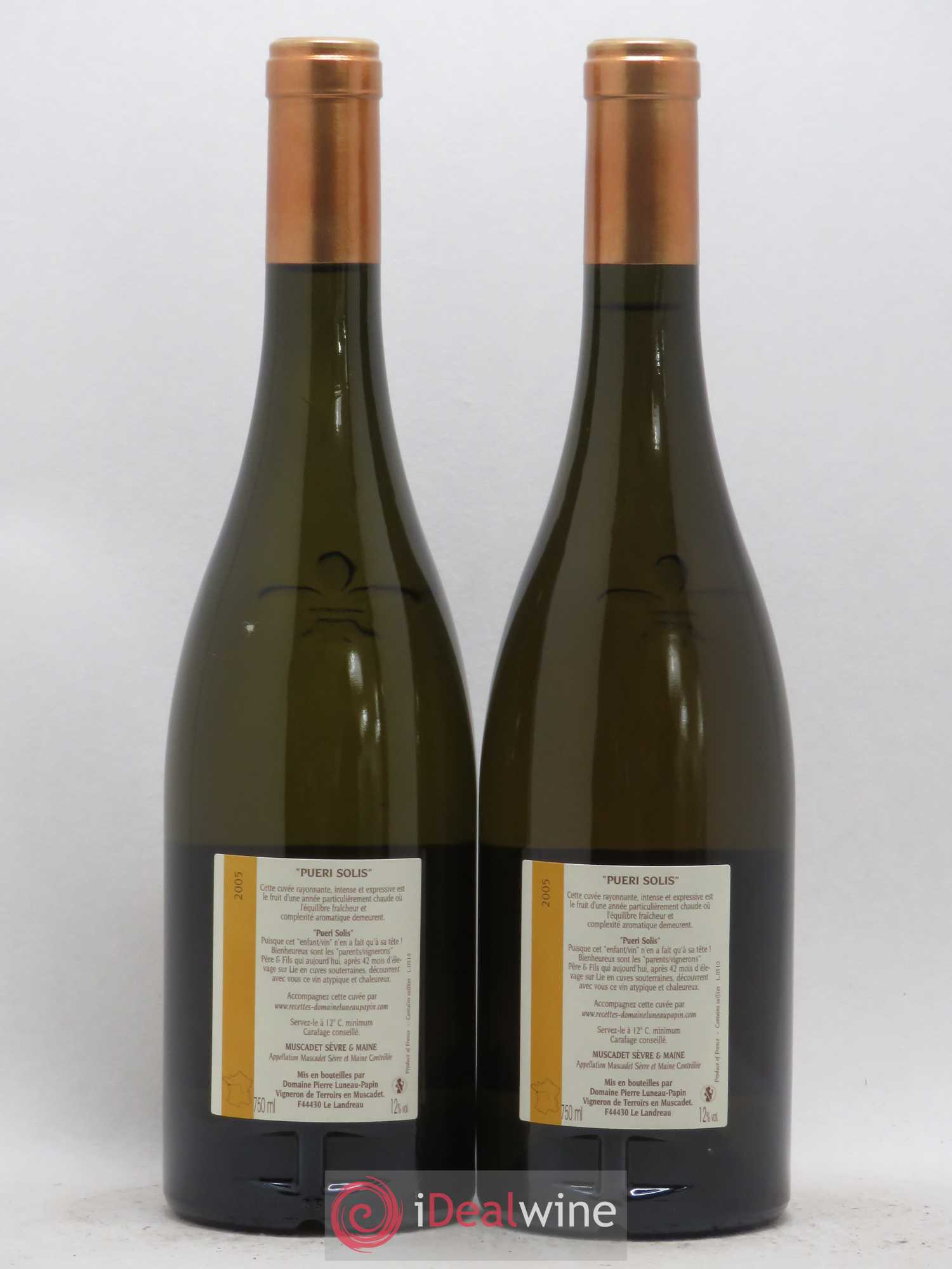 Muscadet-Sèvre-et-Maine Pueri Solis Luneau-Papin 2005 - Lot de 2 bouteilles - 1