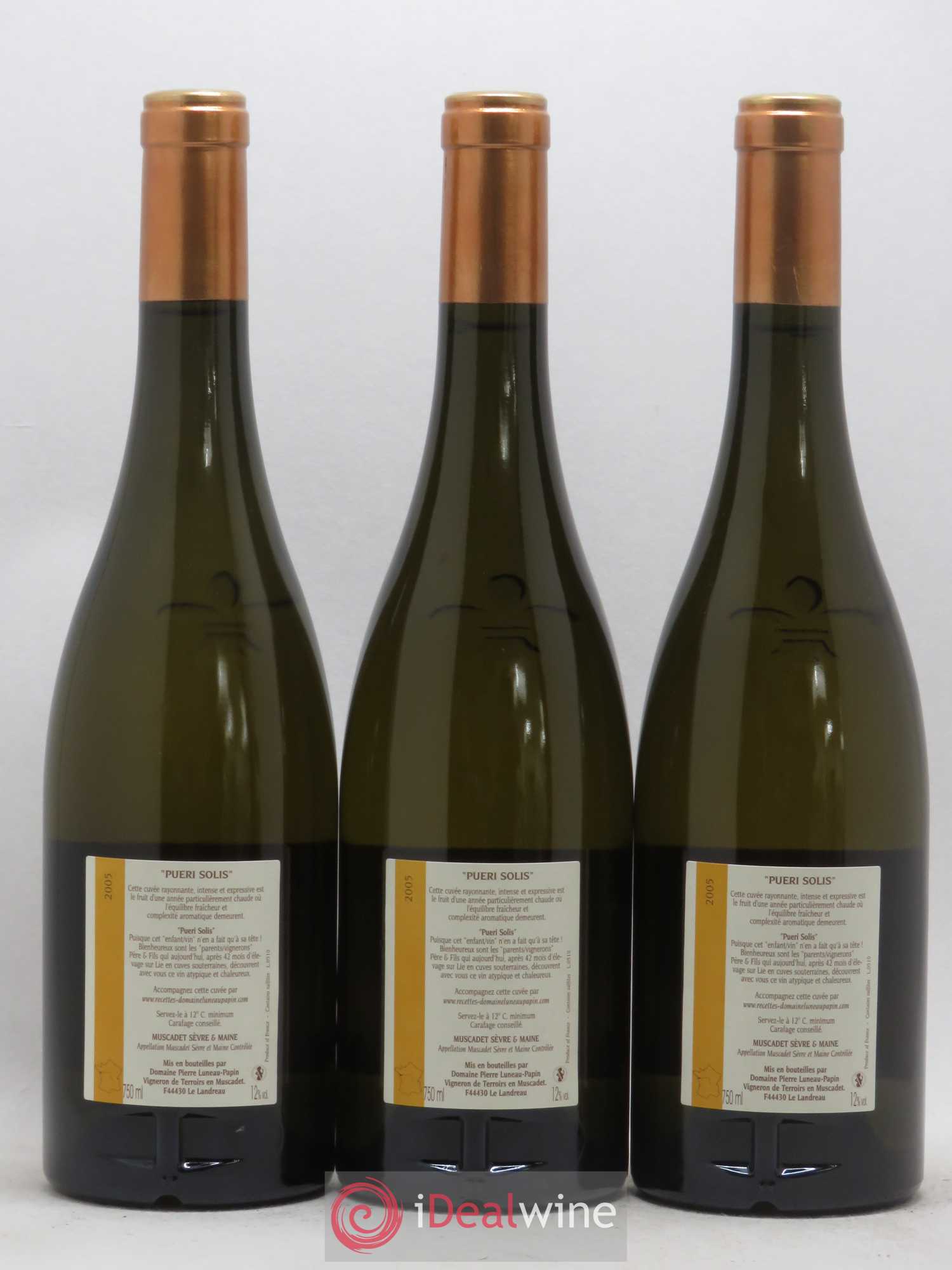 Muscadet-Sèvre-et-Maine Pueri Solis Luneau-Papin 2005 - Lot de 3 bouteilles - 1
