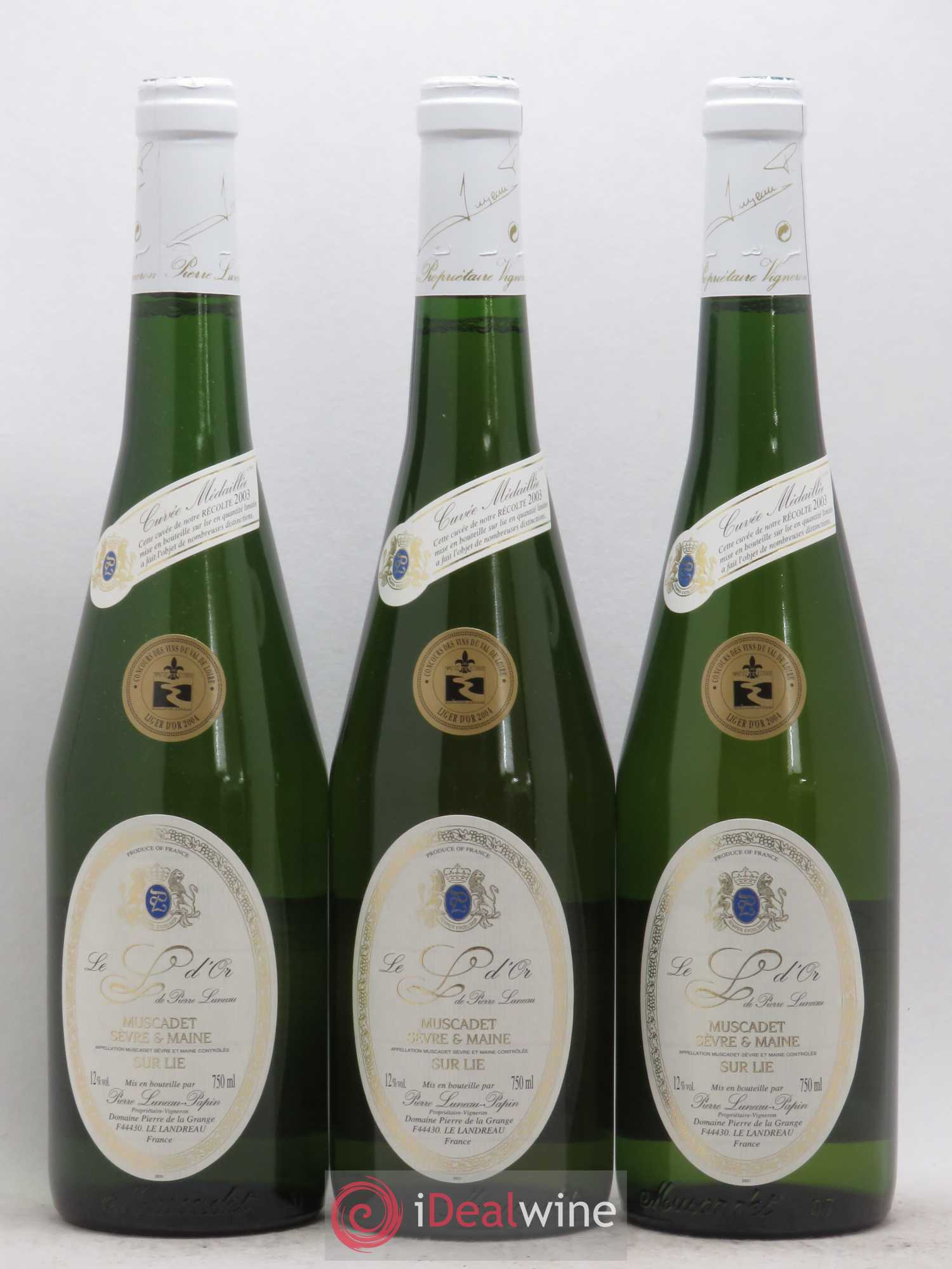 Muscadet-Sèvre-et-Maine L D'Or Luneau-Papin 2003 - Lot de 3 bouteilles - 0