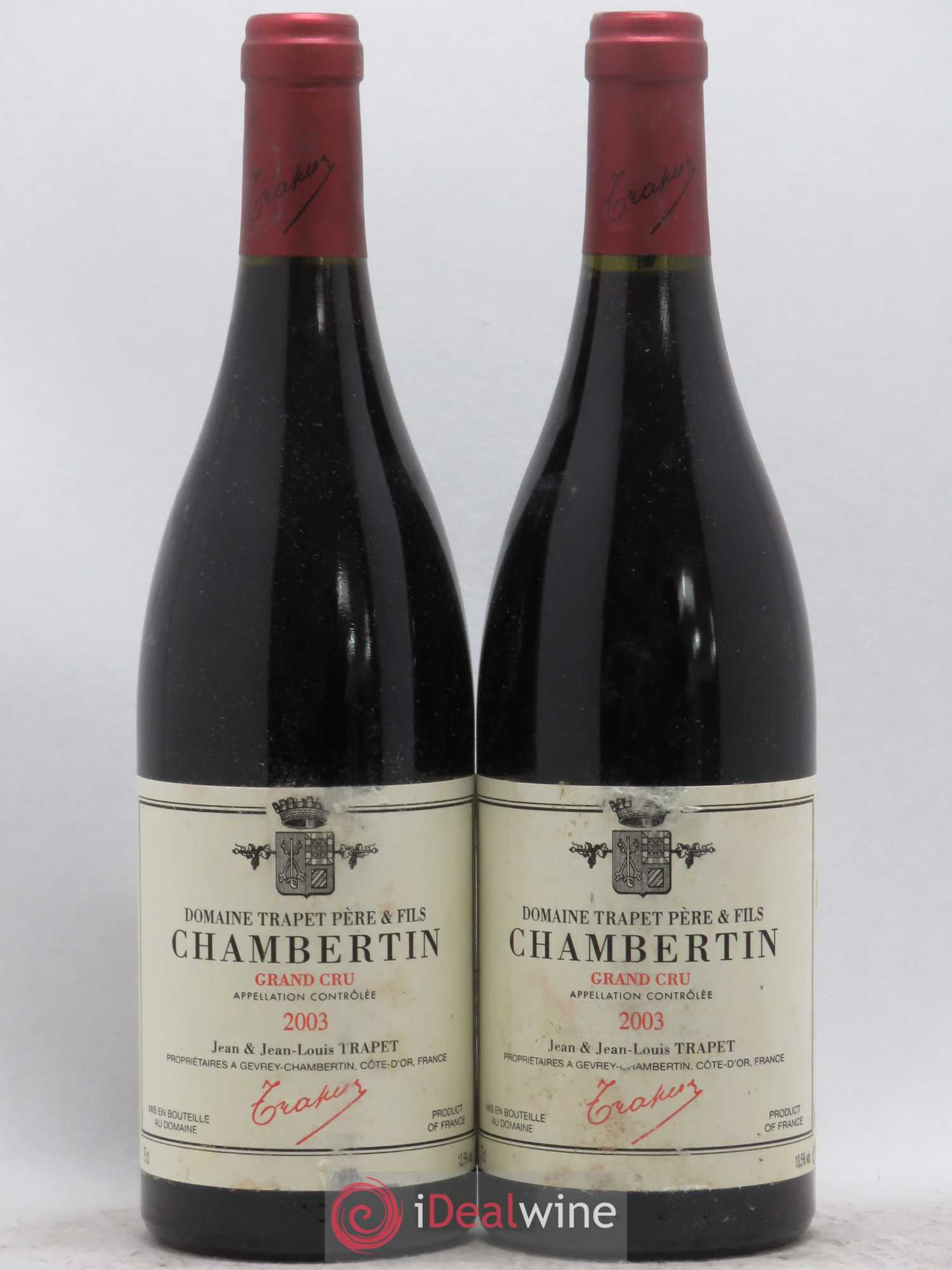 Chambertin Grand Cru Domaine Trapet 2003 - Lot de 2 bouteilles - 0