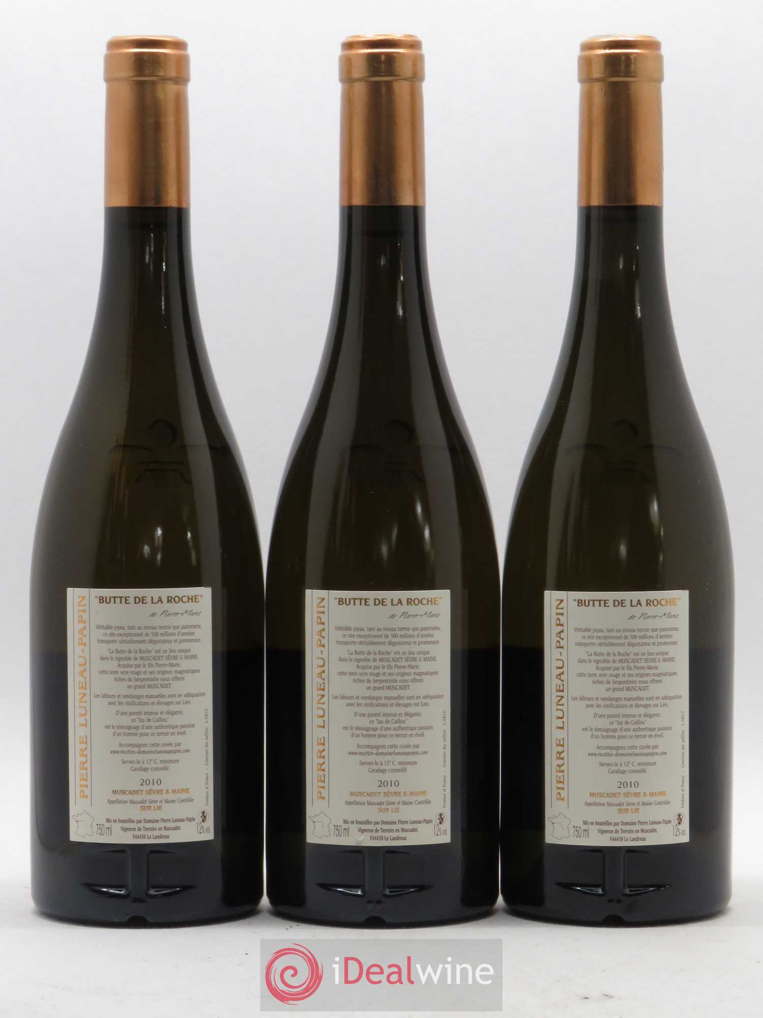 Muscadet-Sèvre-et-Maine Terre de Pierre Butte de la Roche Domaine Luneau Papin 2010 - Posten von 6 Flaschen - 4